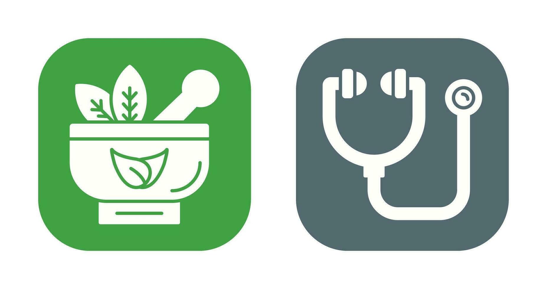 Ayurvedic and Stethoscope Icon vector