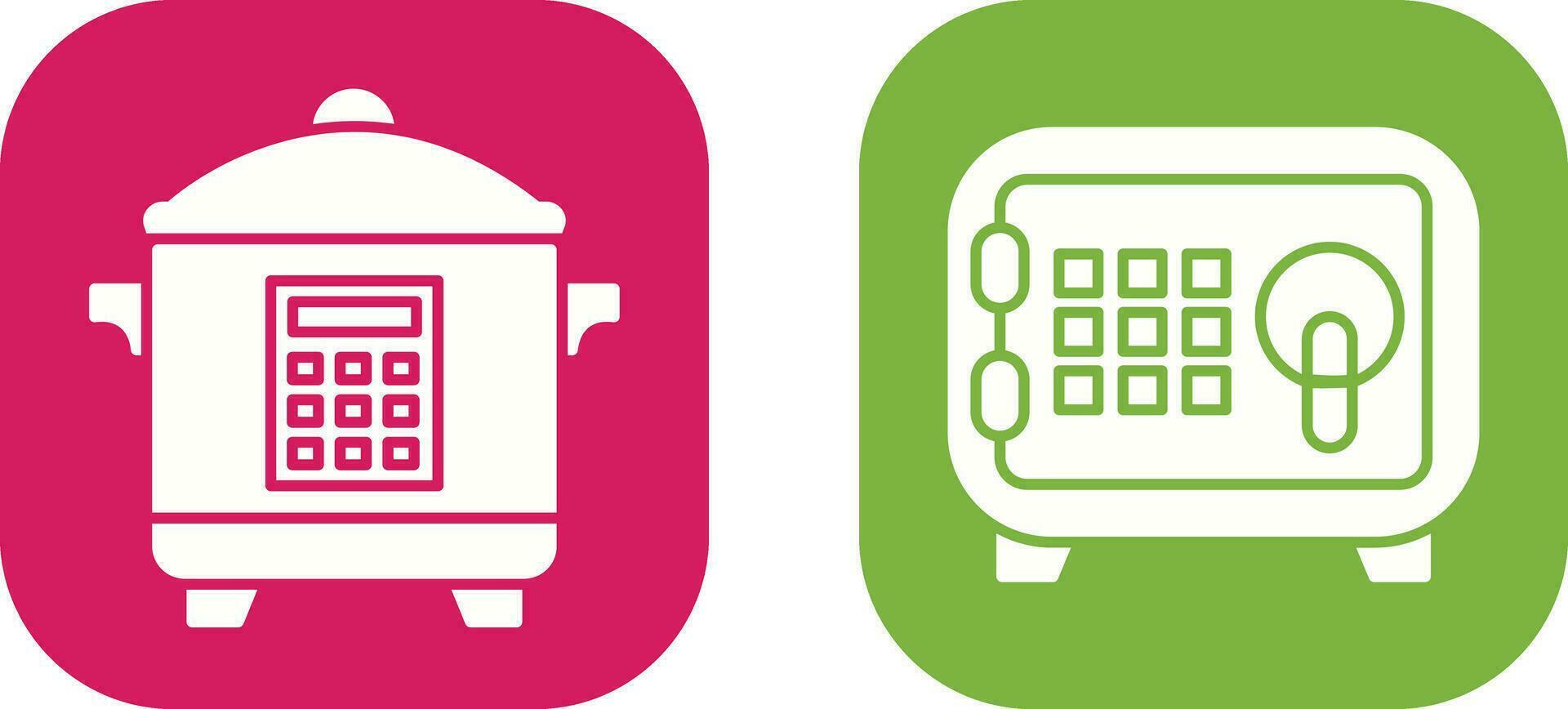 Cooker and Safe Box Icon vector