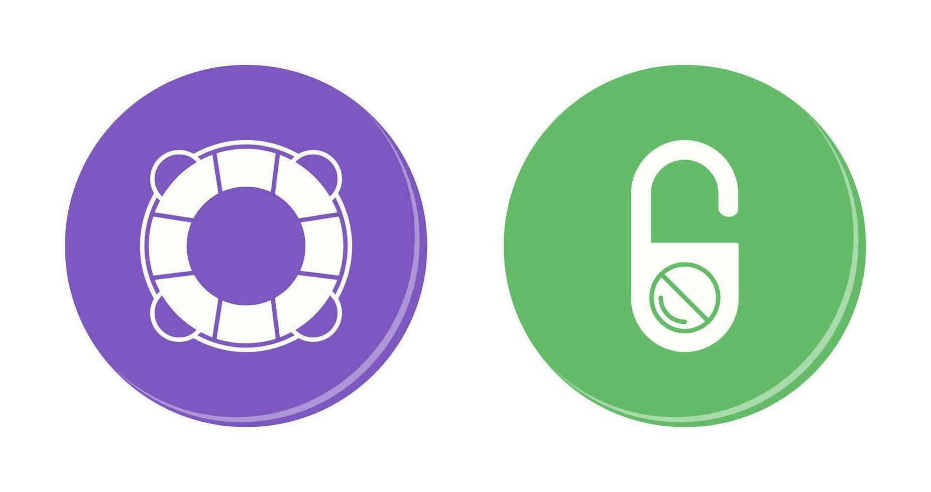 Life Preserver and Do Not Disturb Icon vector