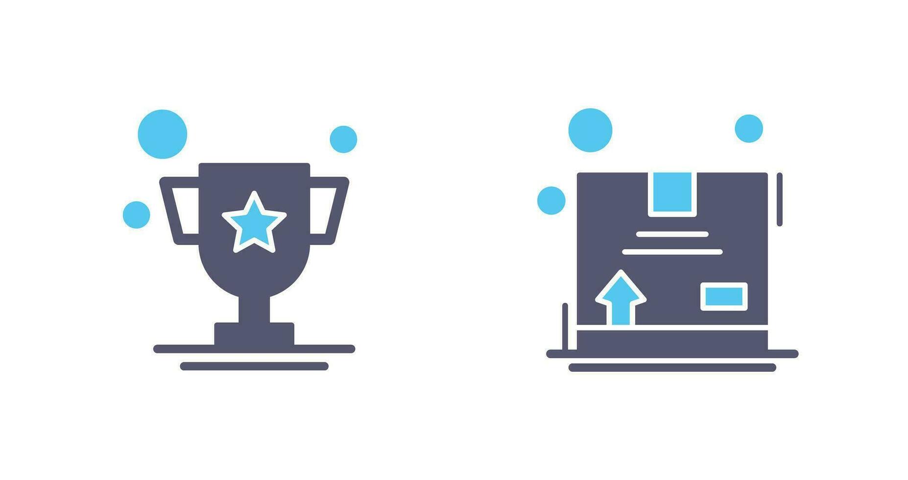Trophy and Box Icon vector