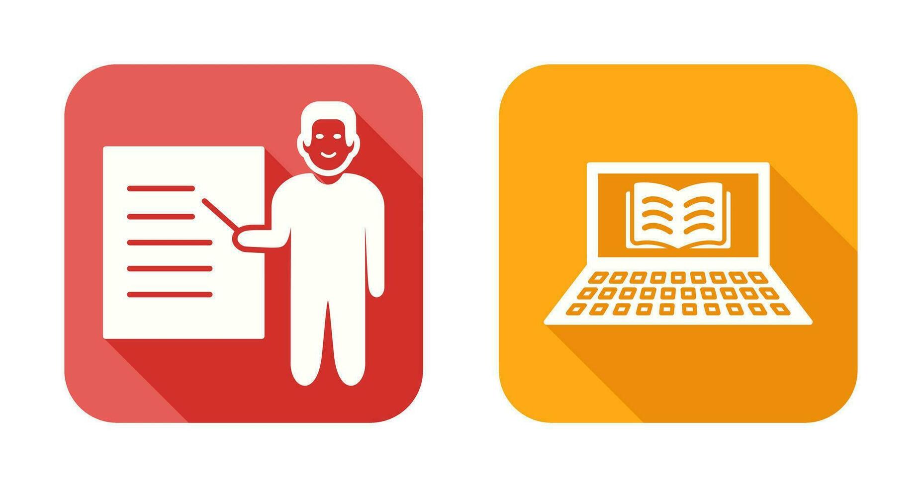 Online Books and Male Presenter Icon vector