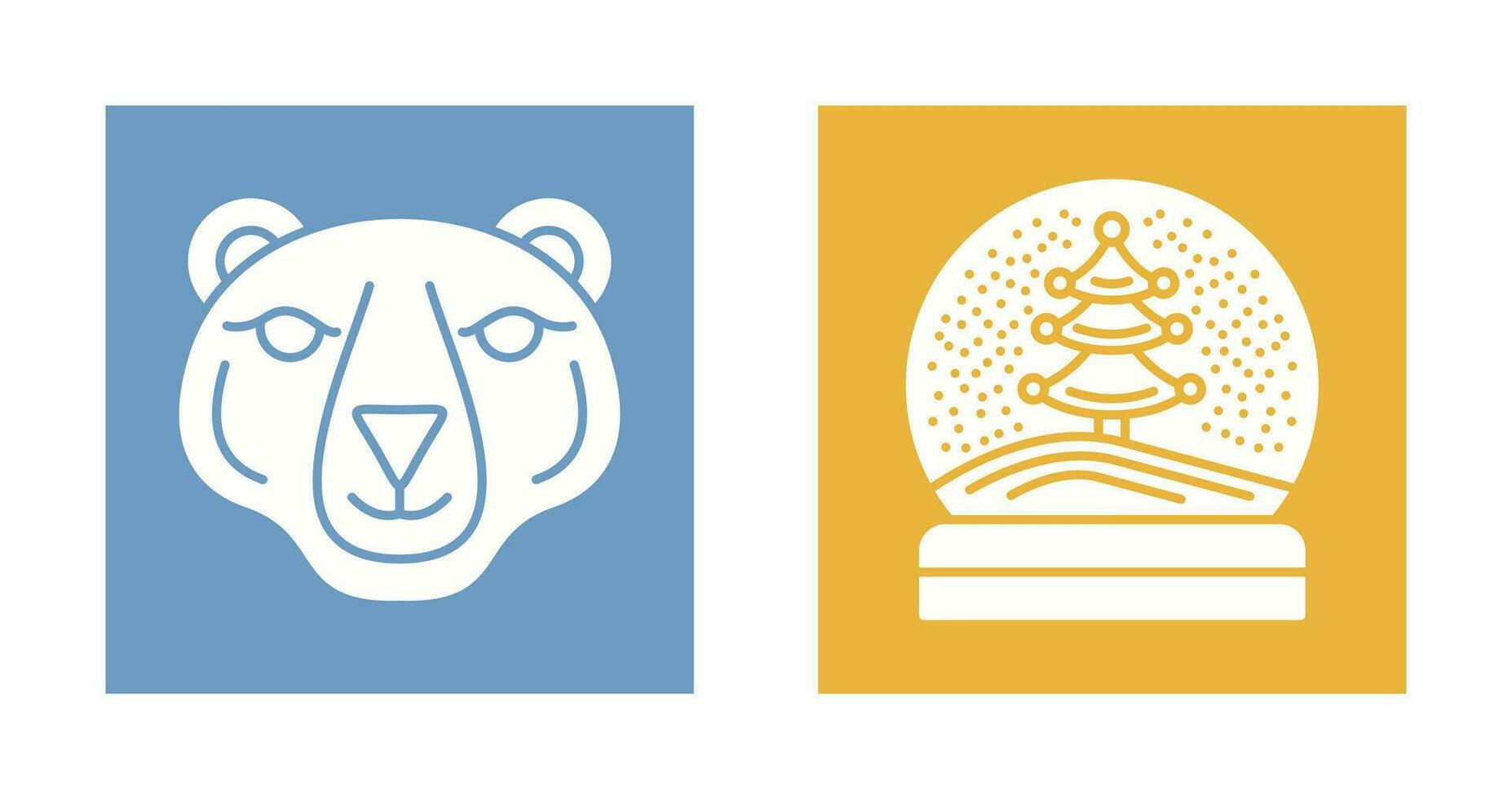 Polar Bear and Snow Globe Icon vector