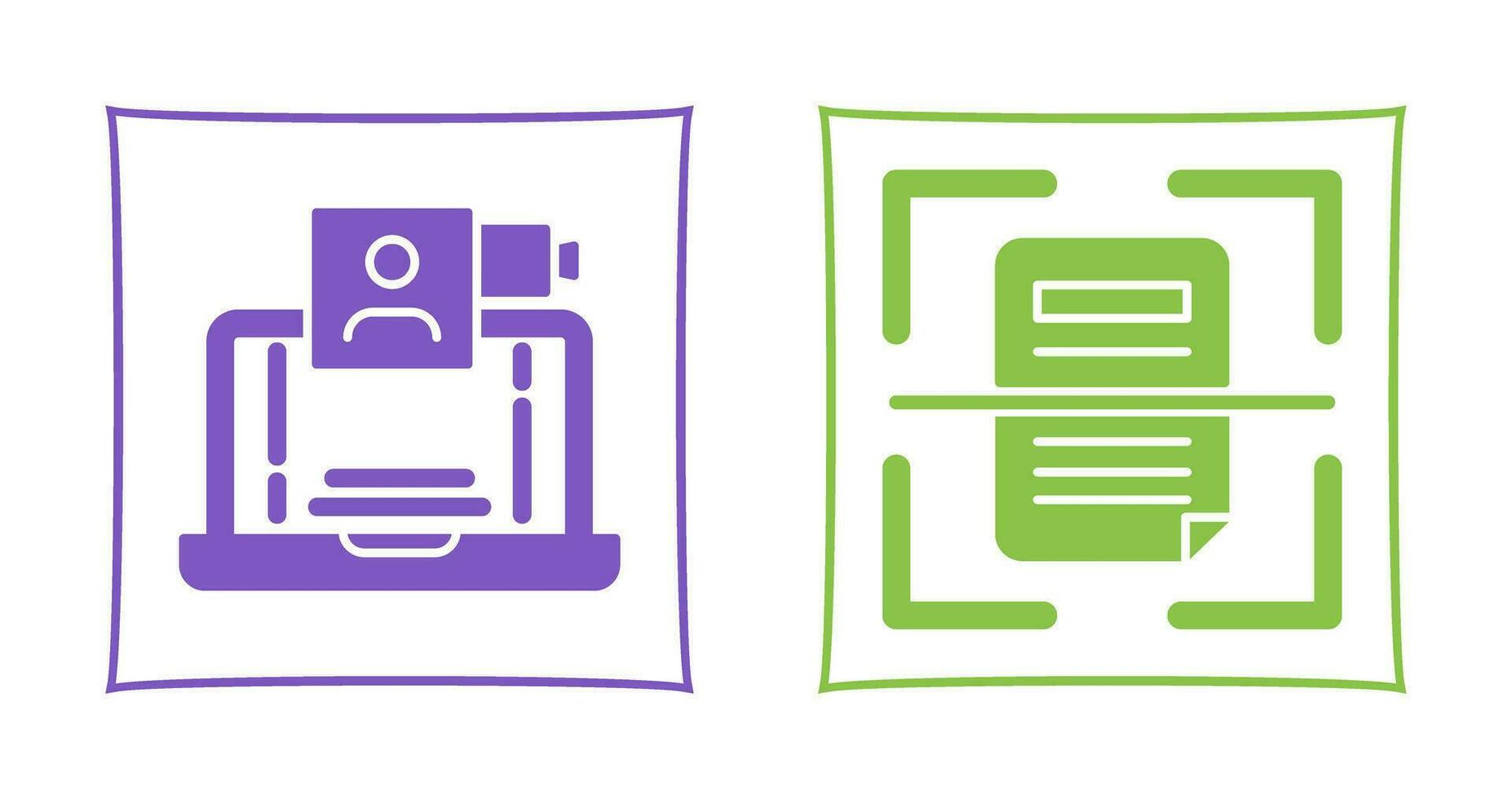 Video Call and Scan Icon vector