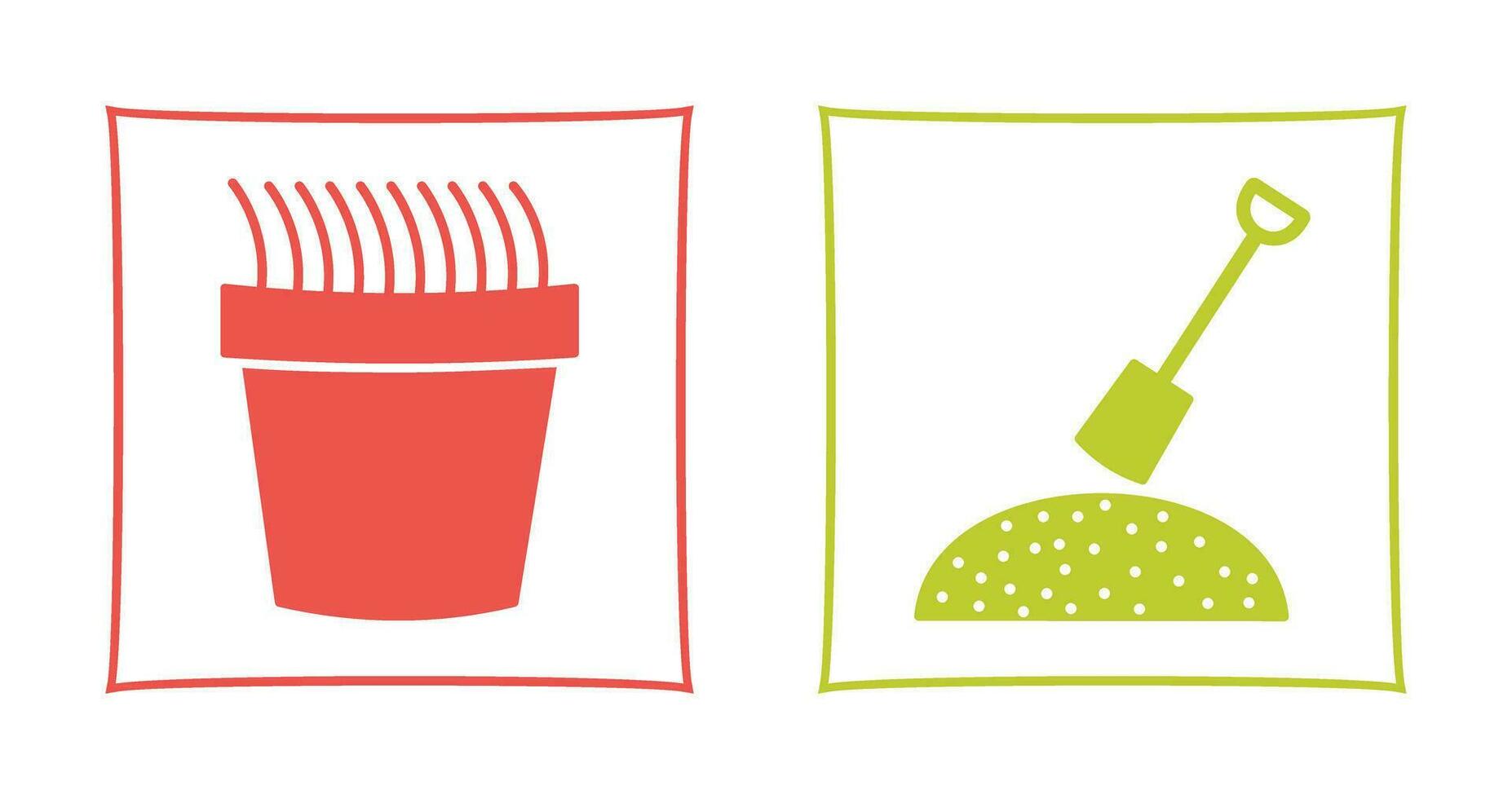 Gress Pot and Gardening Icon vector