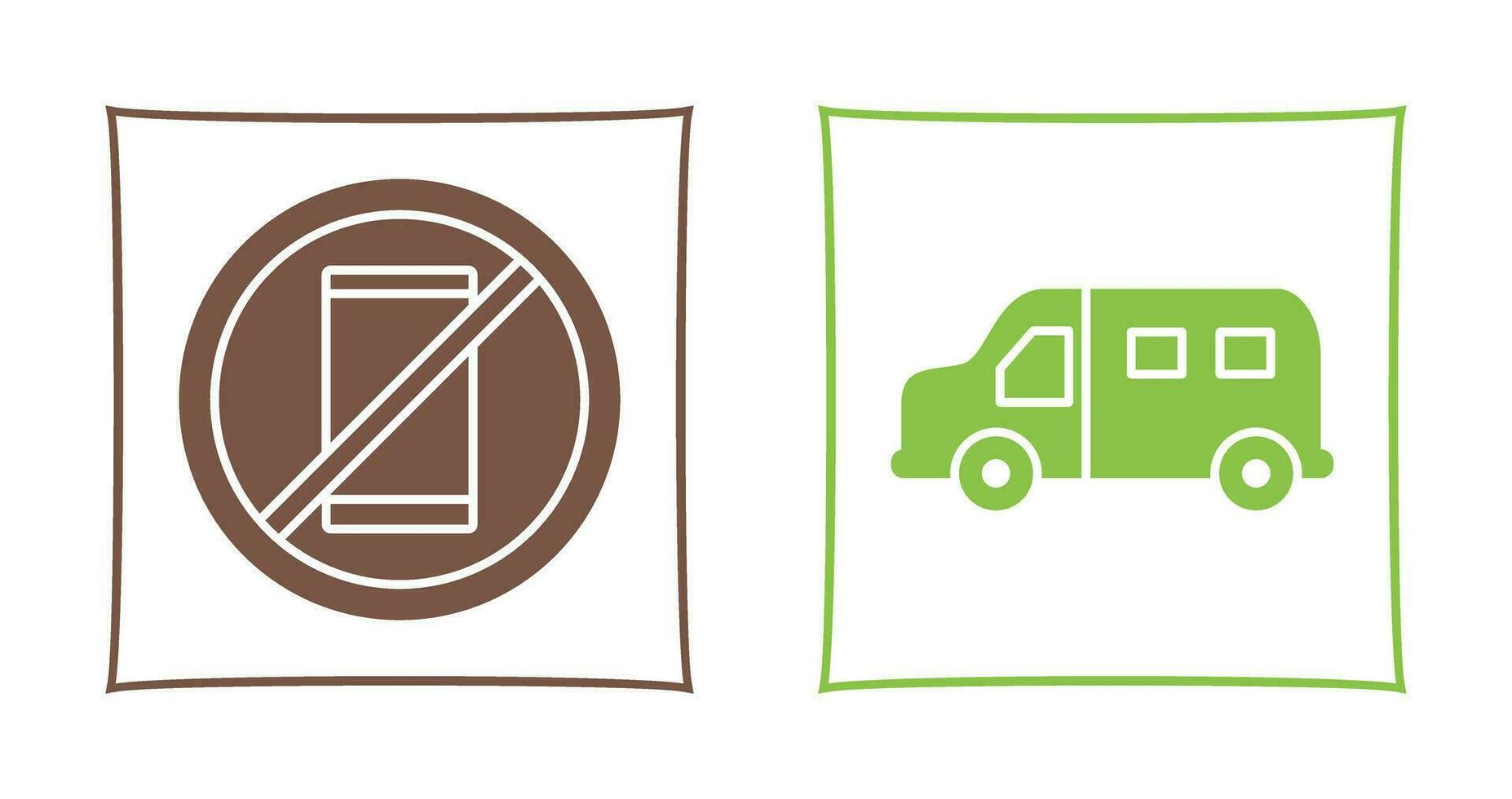 no cell phones and van Icon vector