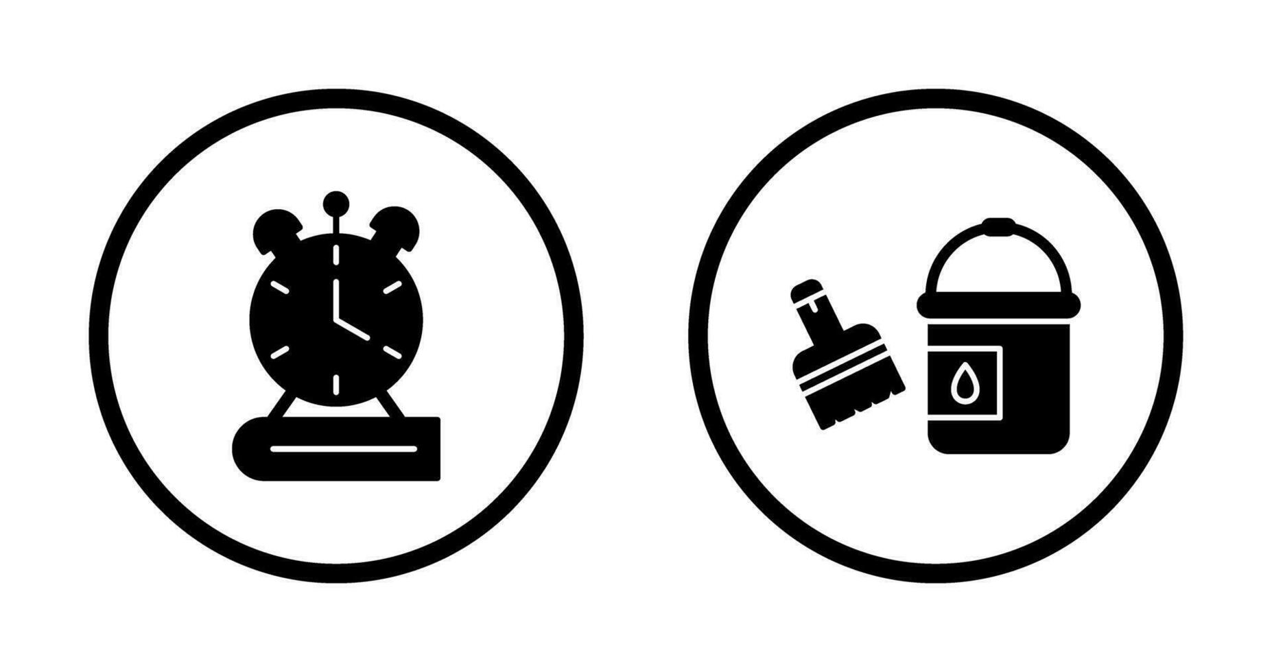 Paint Brush and Alarm Clock Icon vector