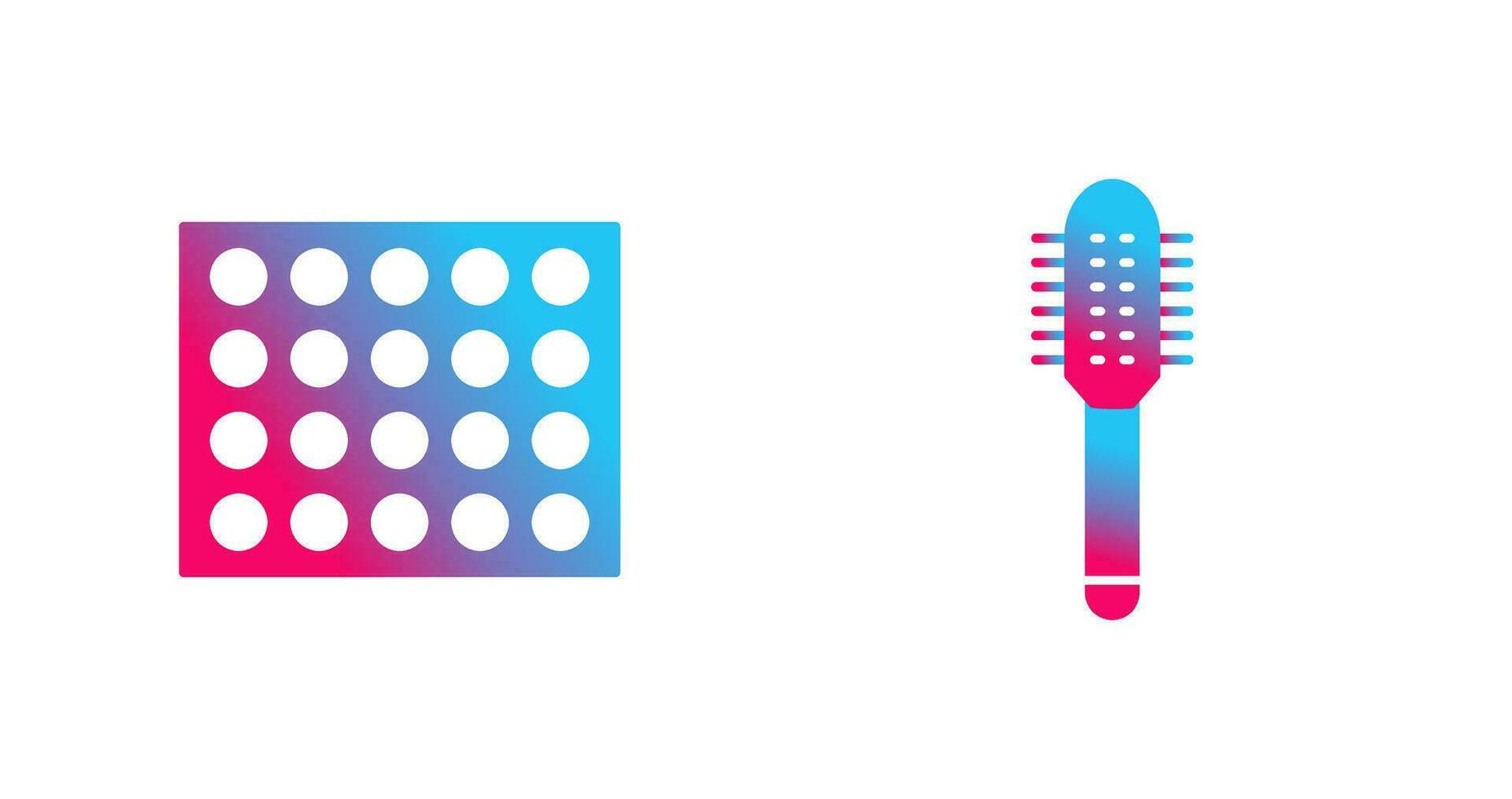 Colored Palette and Comb Icon vector
