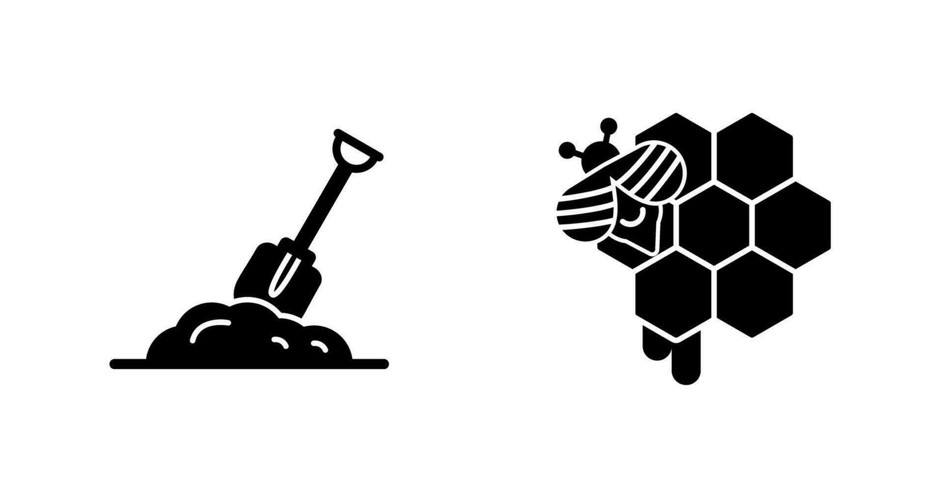 Digging and Honeycomb Icon vector