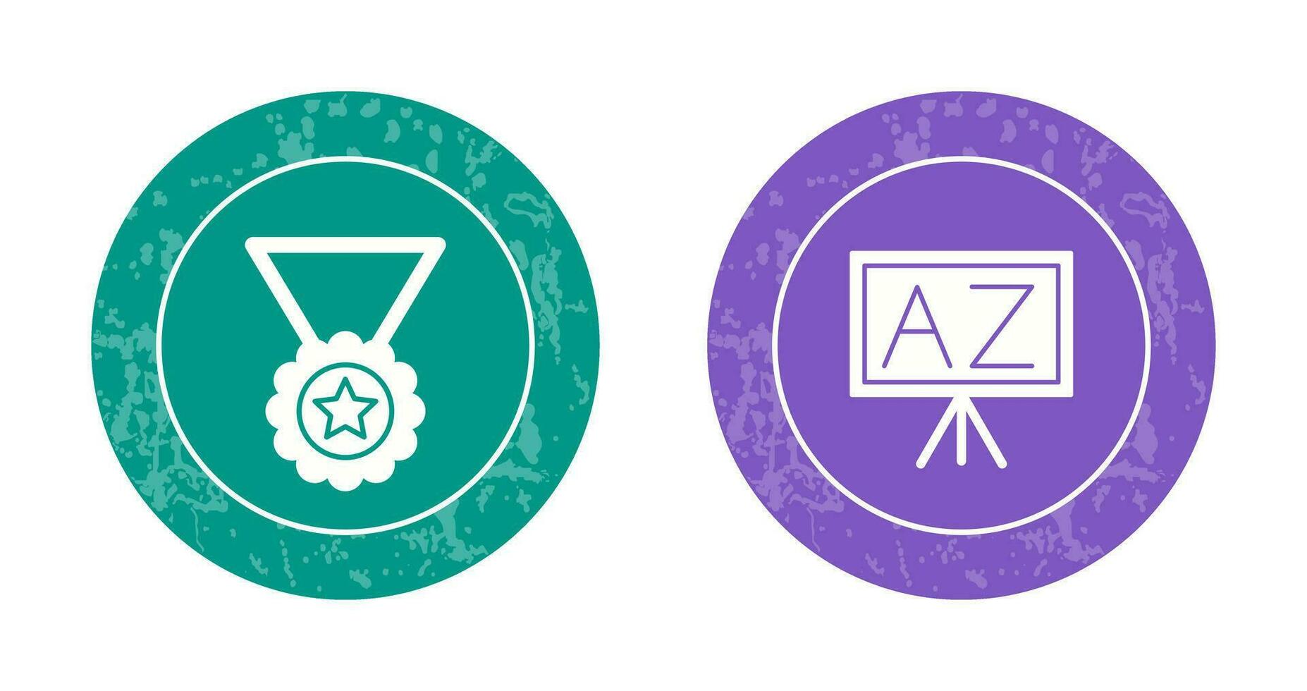 Medal and From A To Z Icon vector