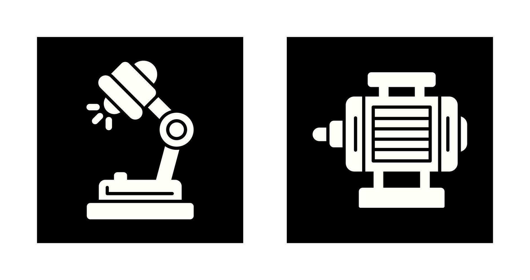 Desk Lamp and ELectric Motor Icon vector