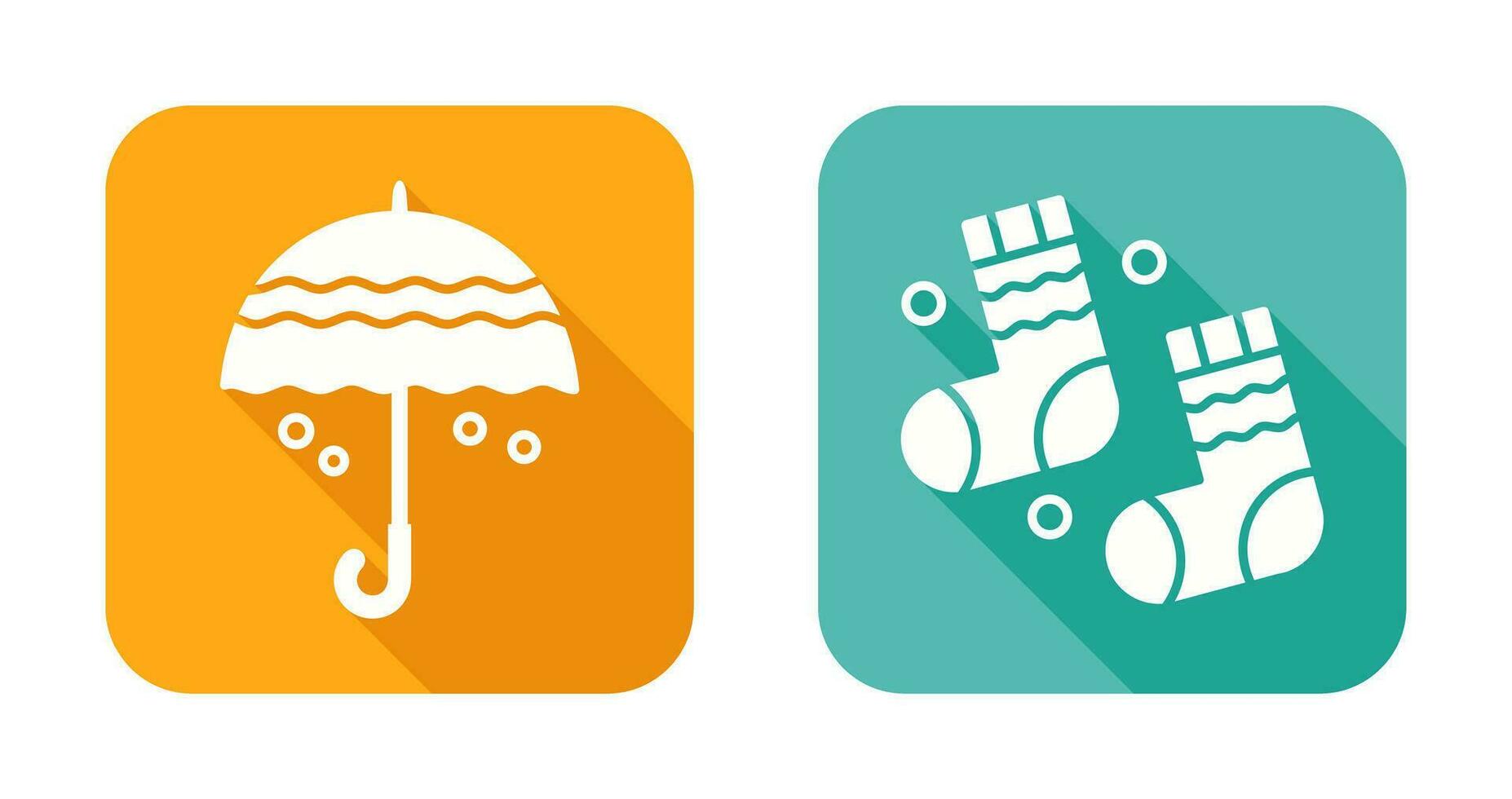 paraguas y invierno calcetines icono vector