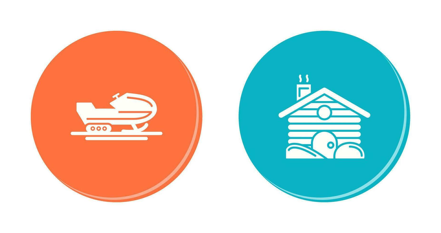 Snowmobile and Cabin Icon vector