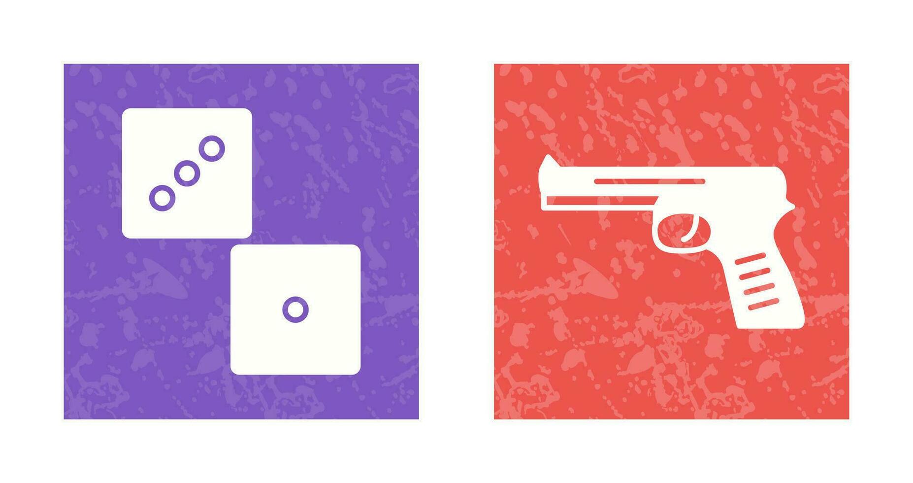 Dice and Pistol Icon vector