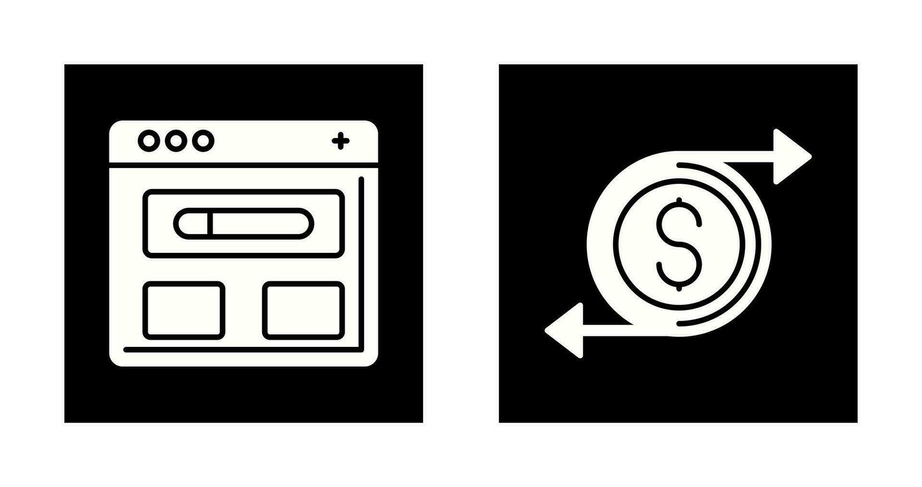 Brwoser and Money Icon vector