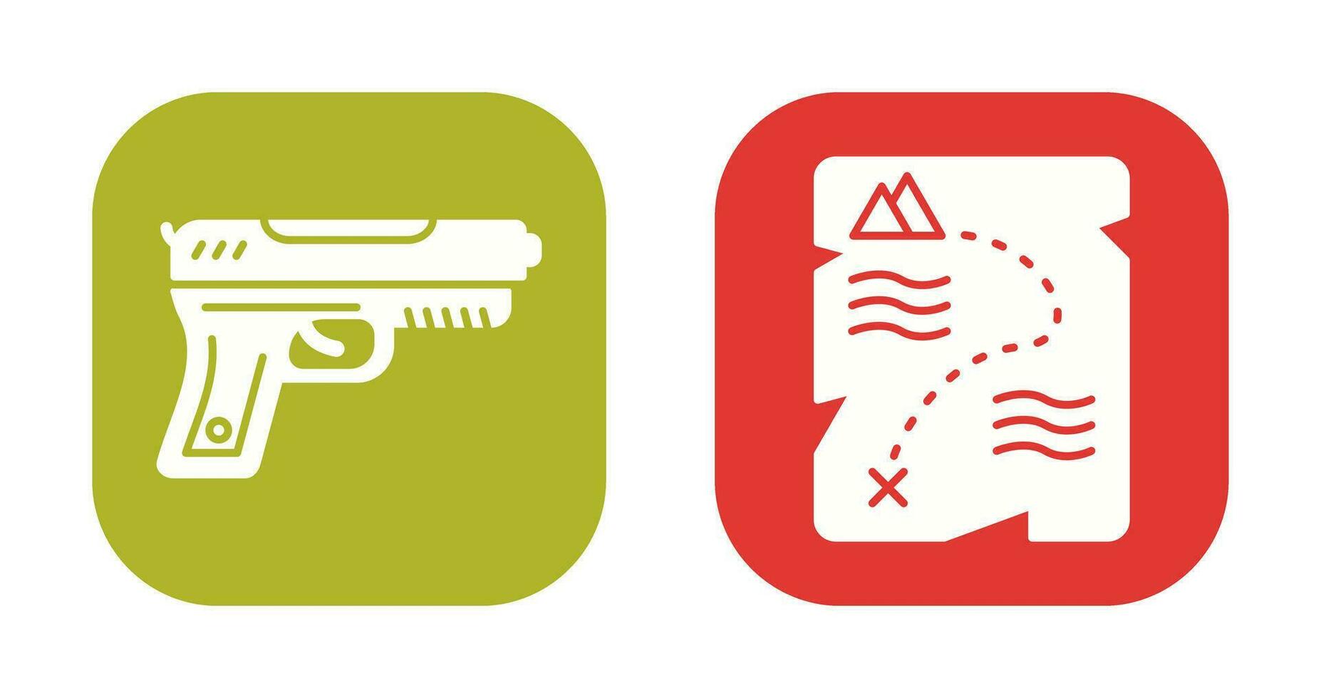 Gun and Treasure  Icon vector