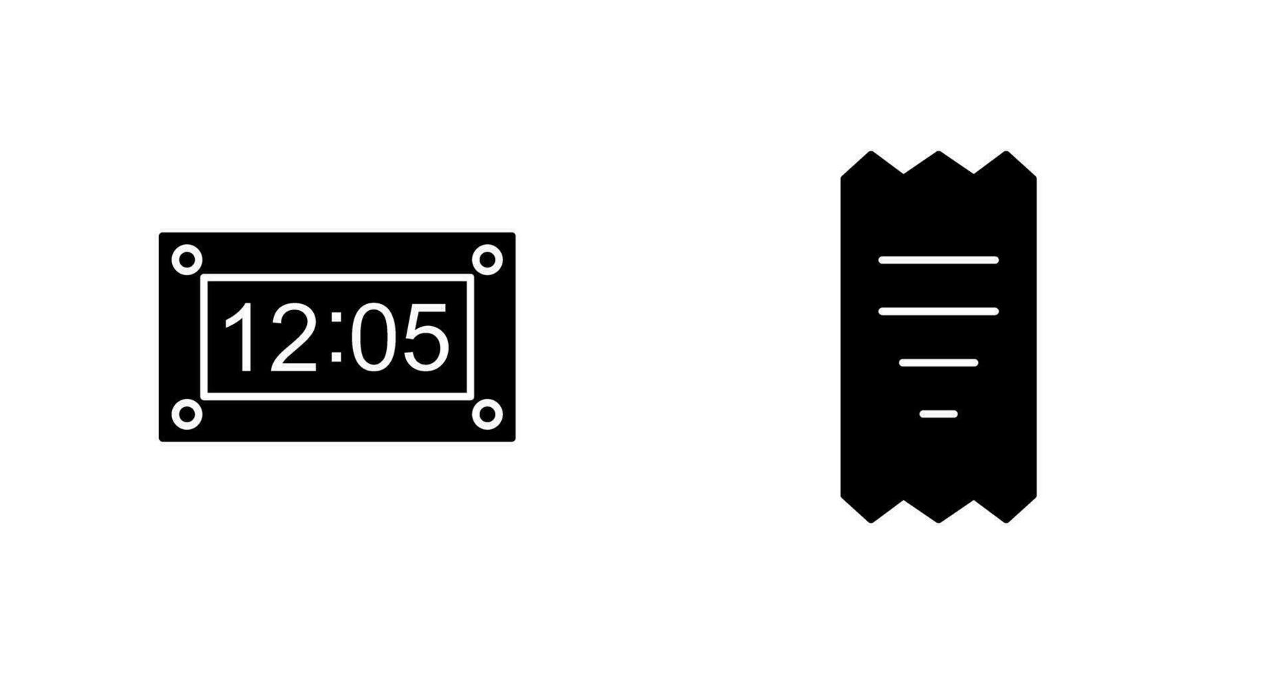 timer and receipt Icon vector