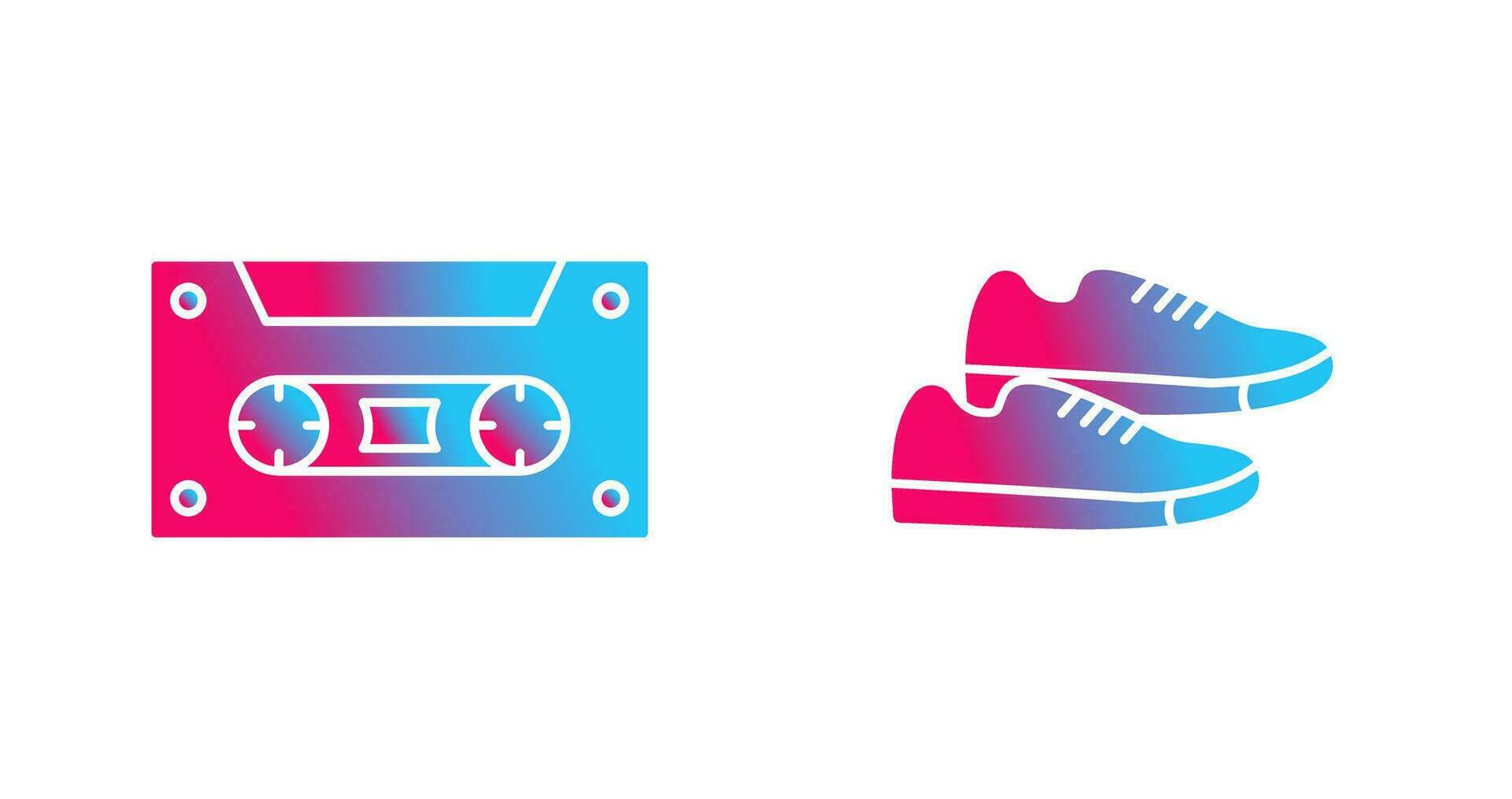 Casette and Sneakers Icon vector