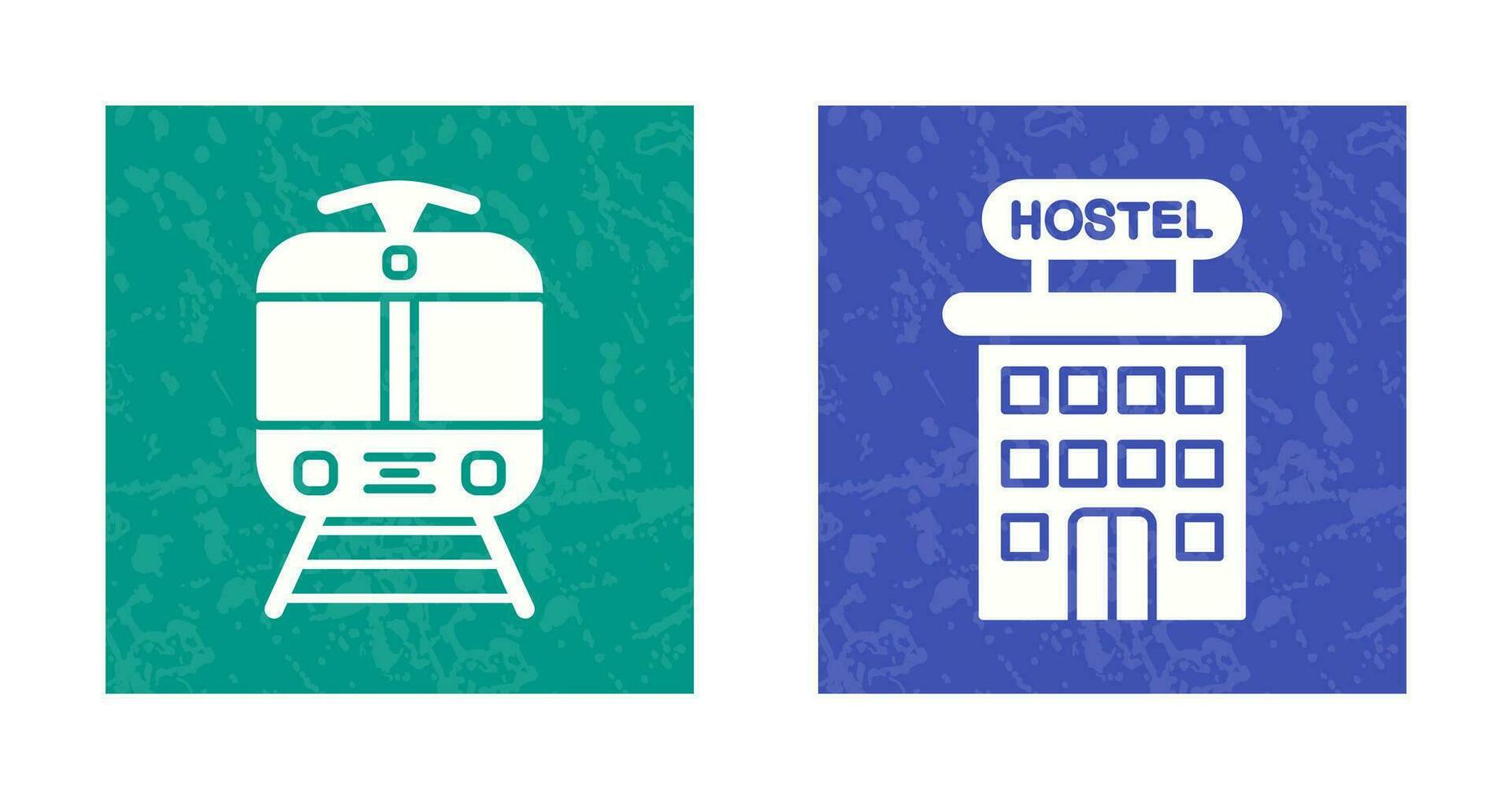 Tram and Hostel Icon vector