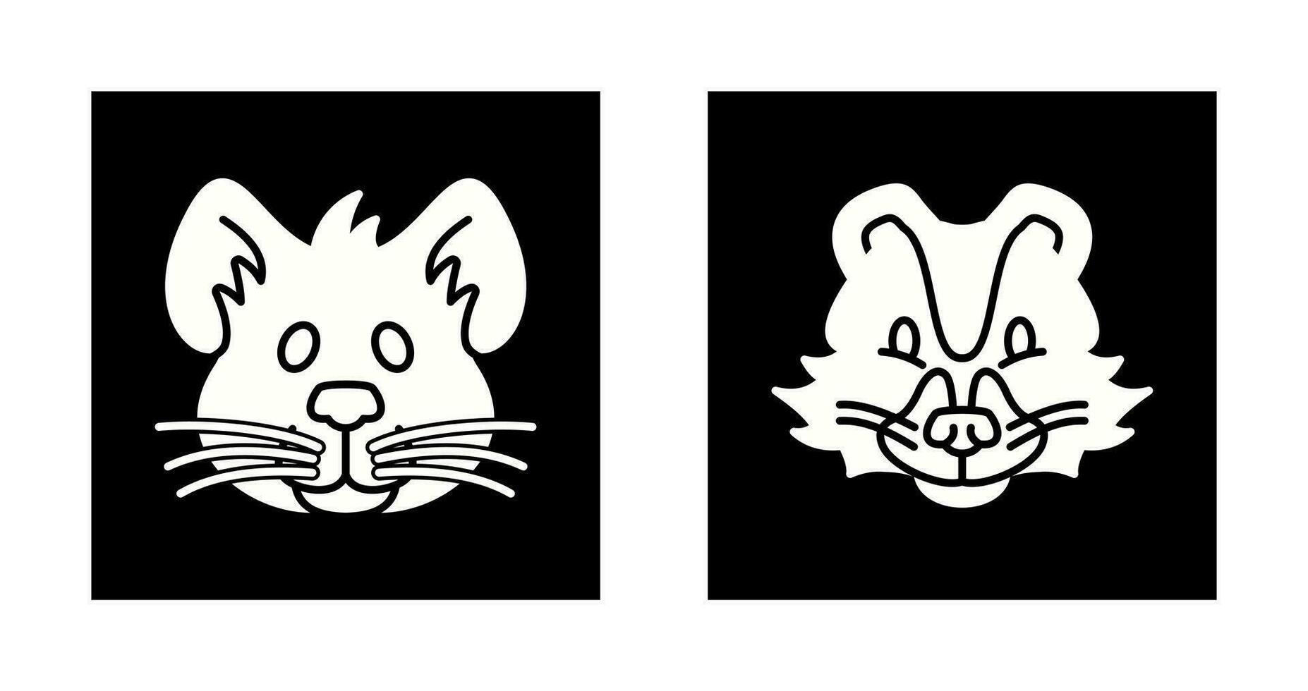 Mouse and Skunk Icon vector