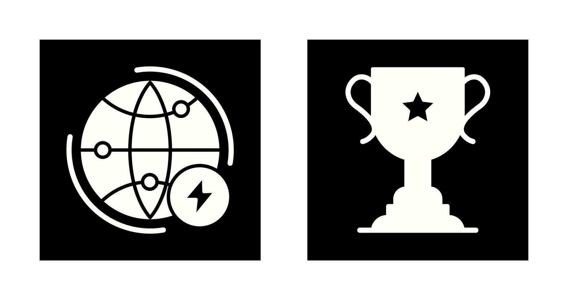 Globe Earth and Trophy Icon vector