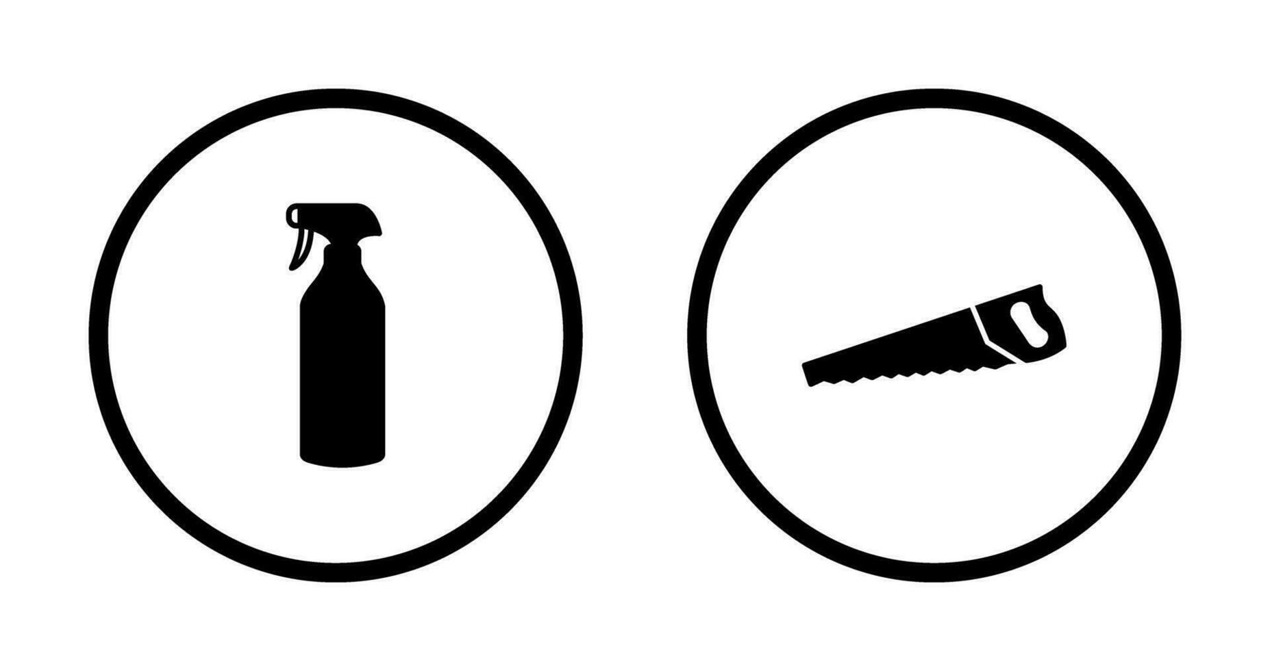 Spray bottle and Handsaw Icon vector