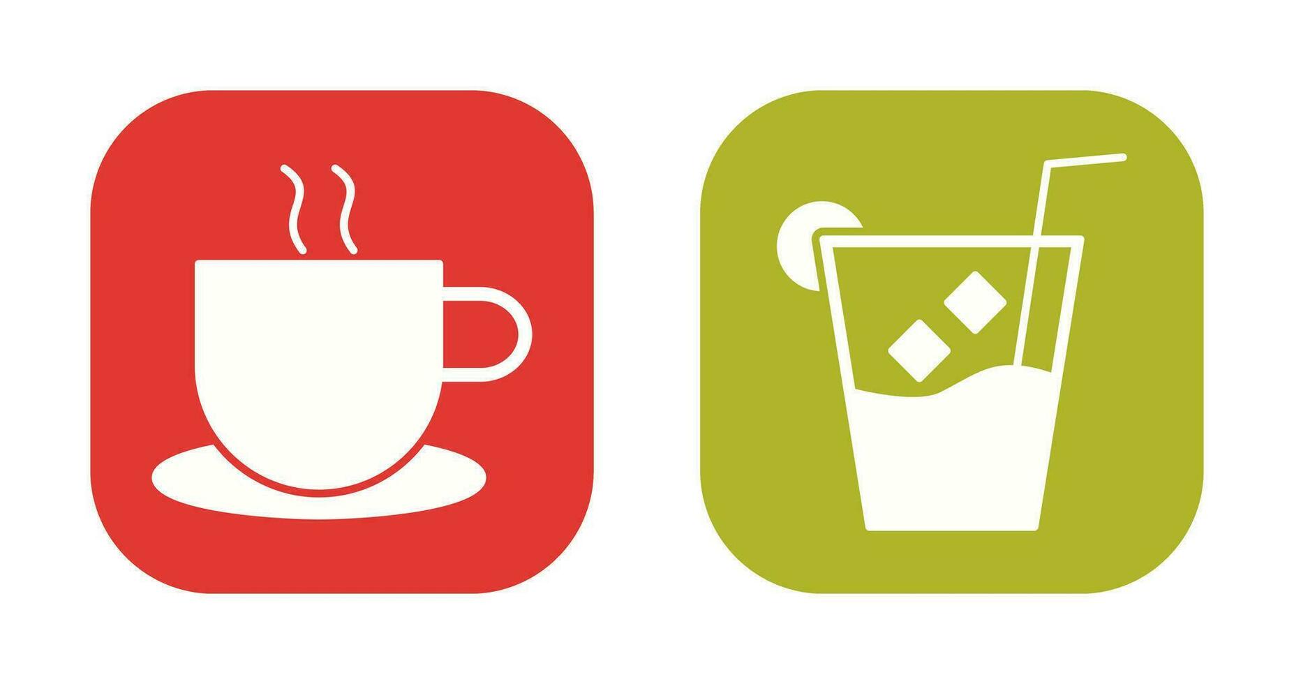 hot coffee and whiskey sour Icon vector
