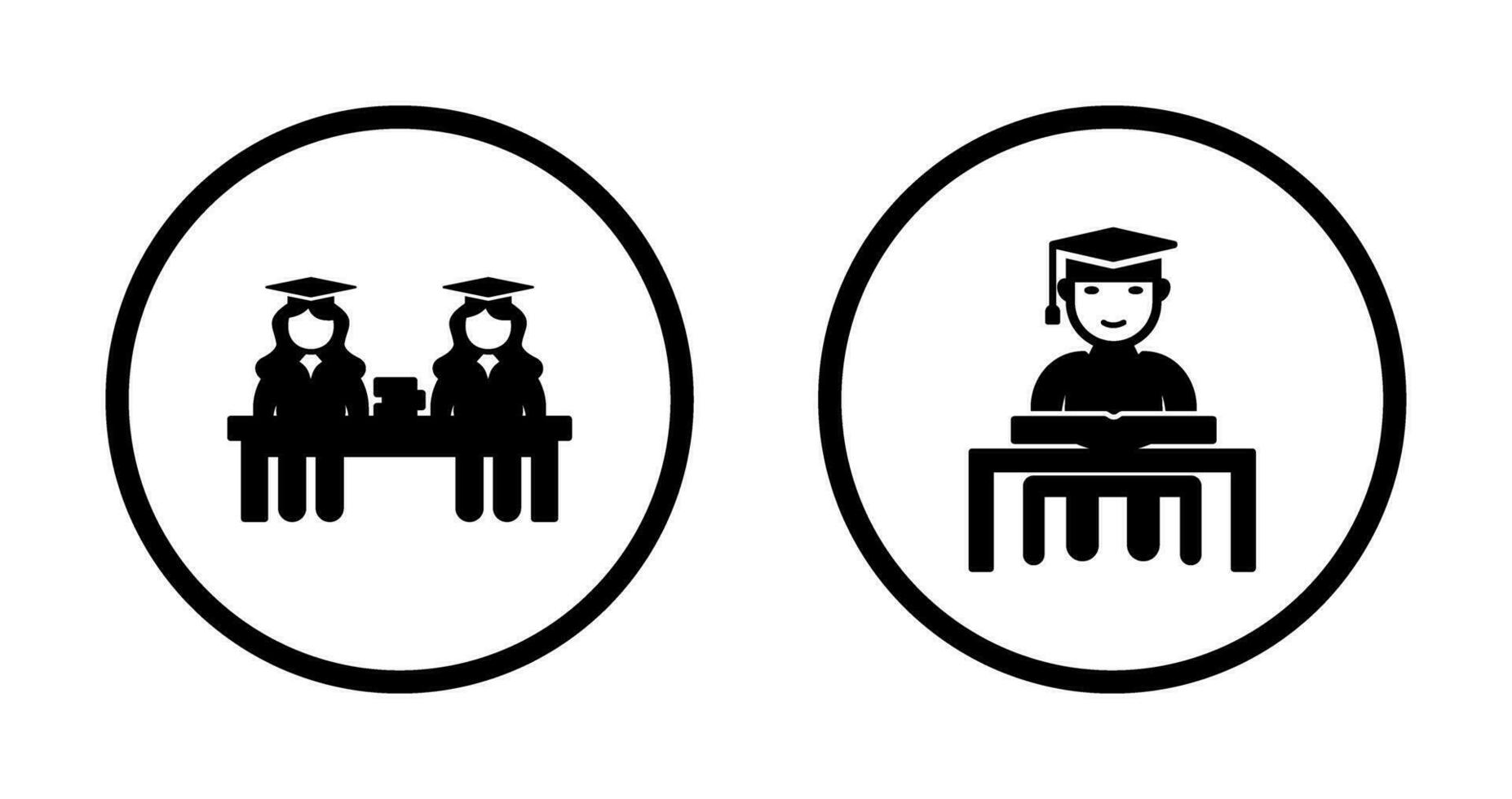 Combined Study and Studying on Desk Icon vector