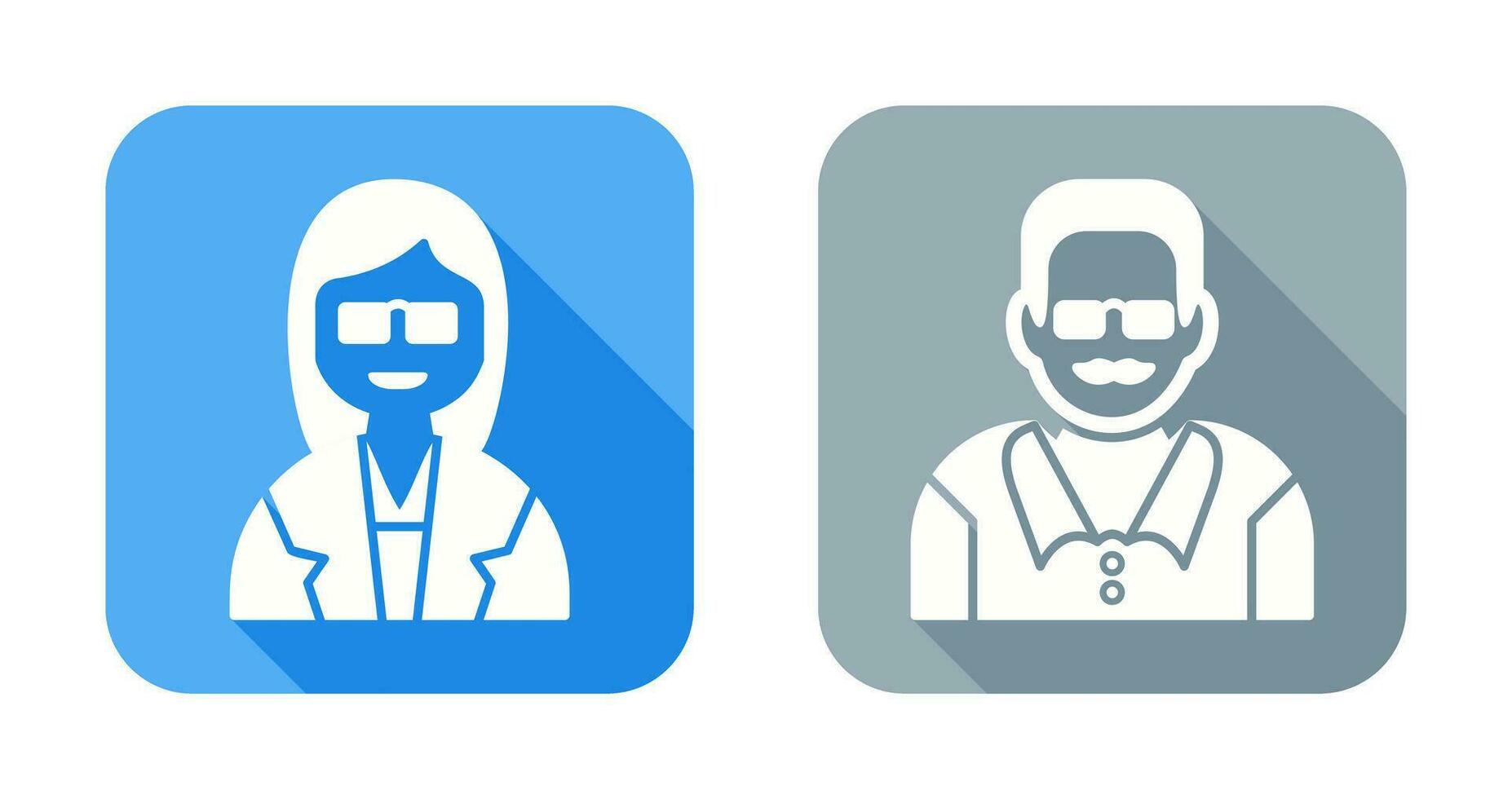 Female Professor and Male Professor Icon vector