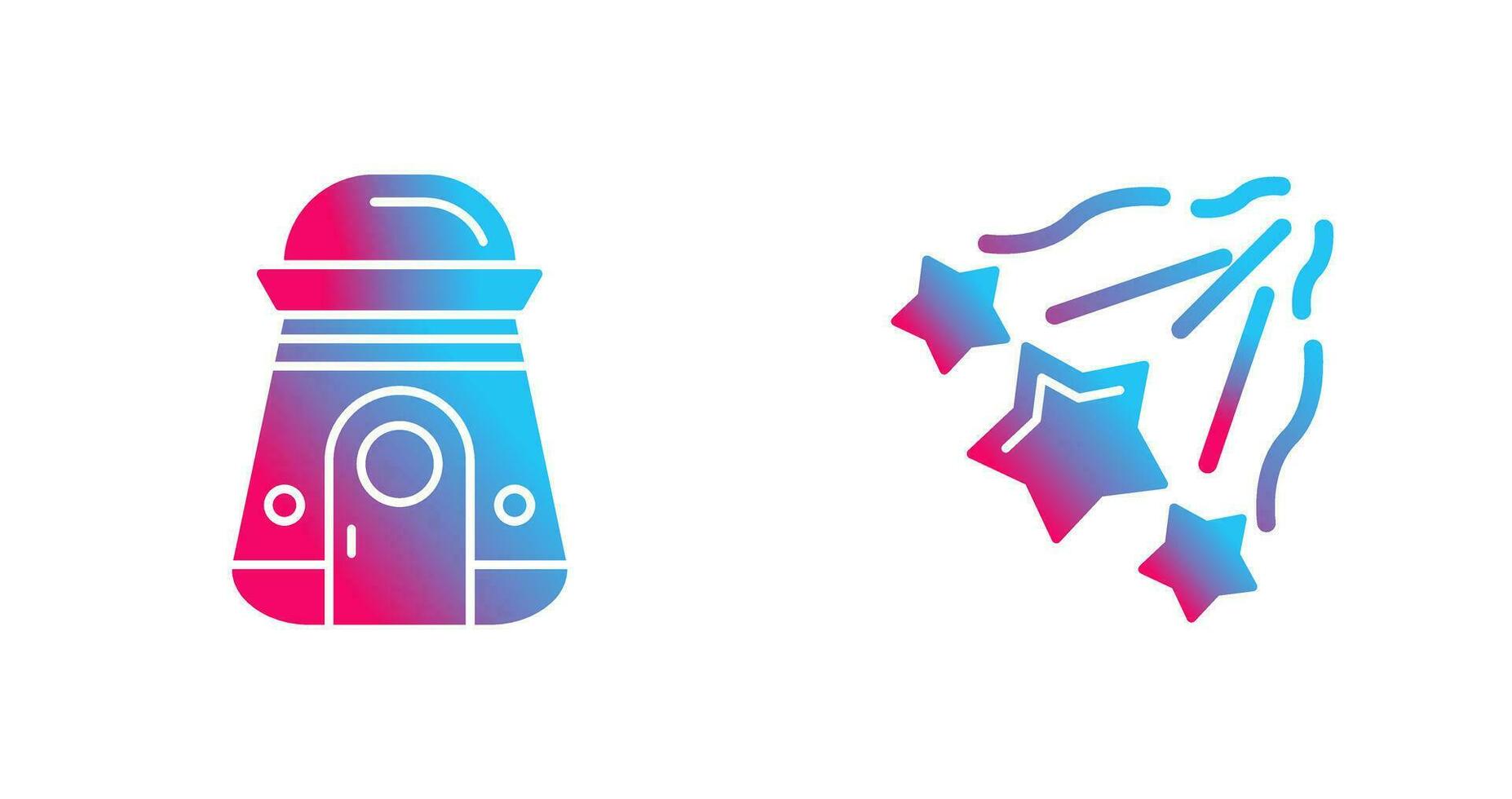 space capsule And falling stars Icon vector