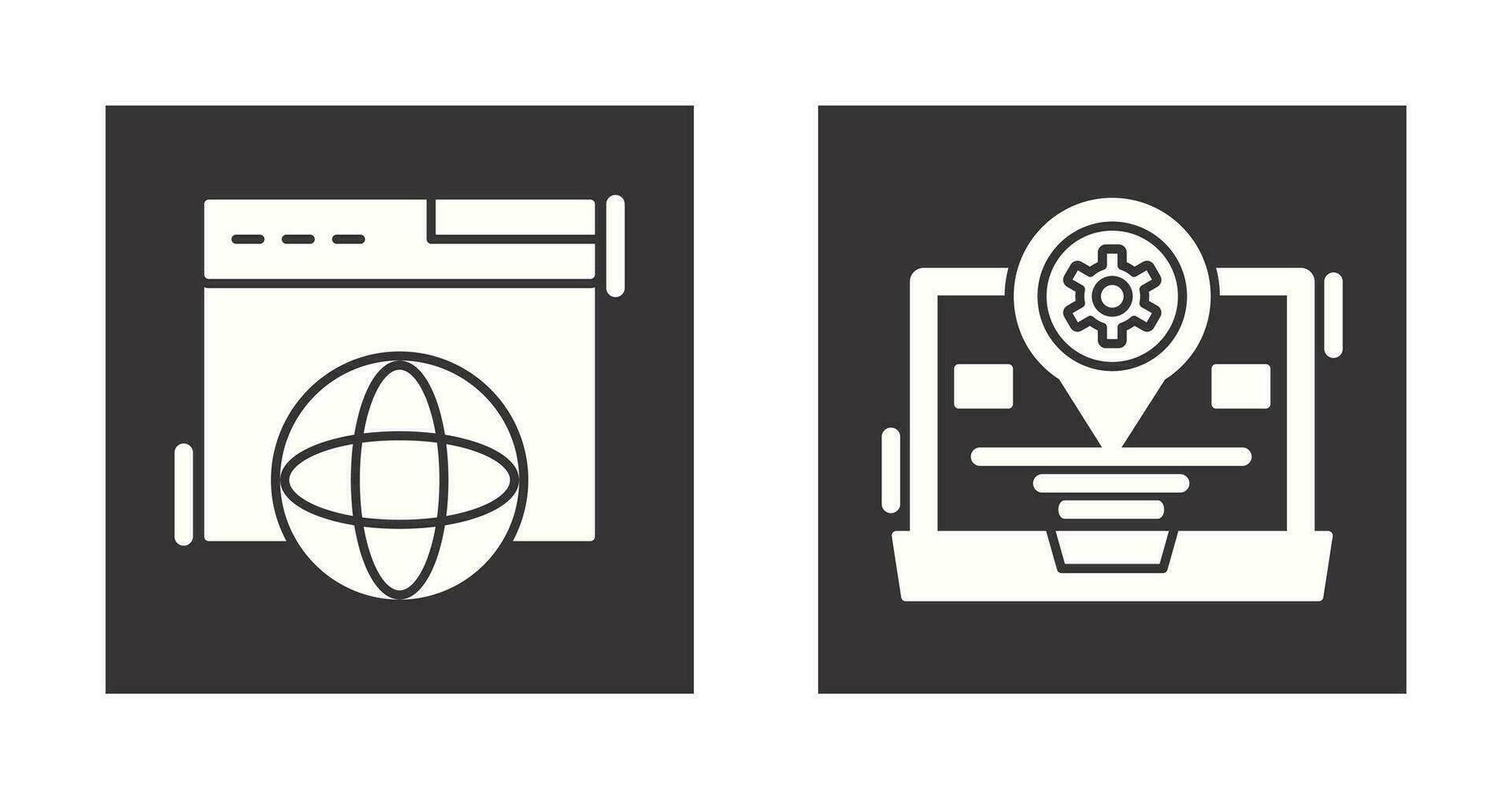 Location and Browser Icon vector