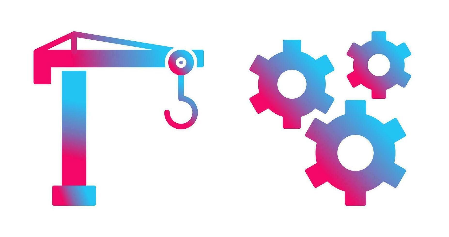 Crane and Gears Icon vector