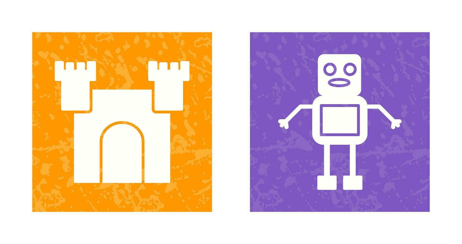 Castle and Robot Icon vector