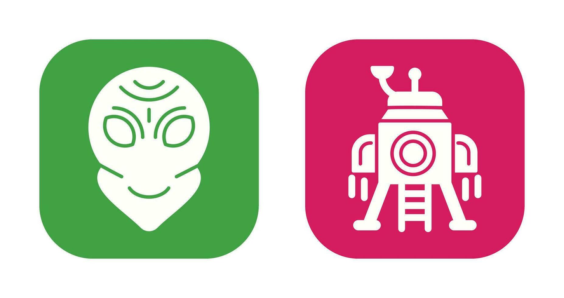 alien and lander Icon vector