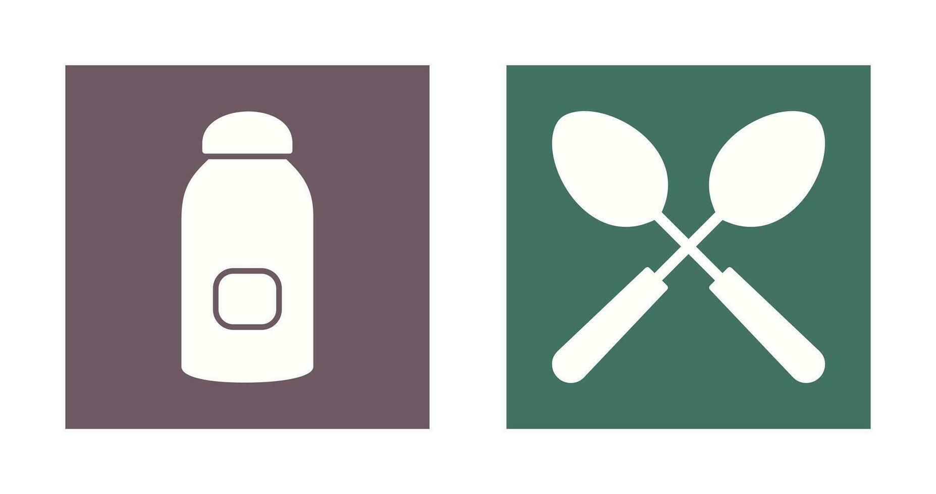 syrup and spoon Icon vector