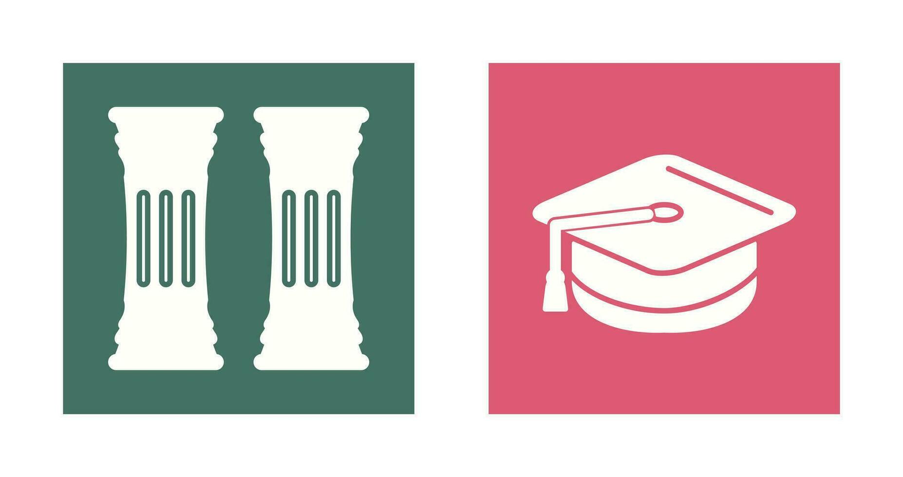 Column and Mortarboard Icon vector