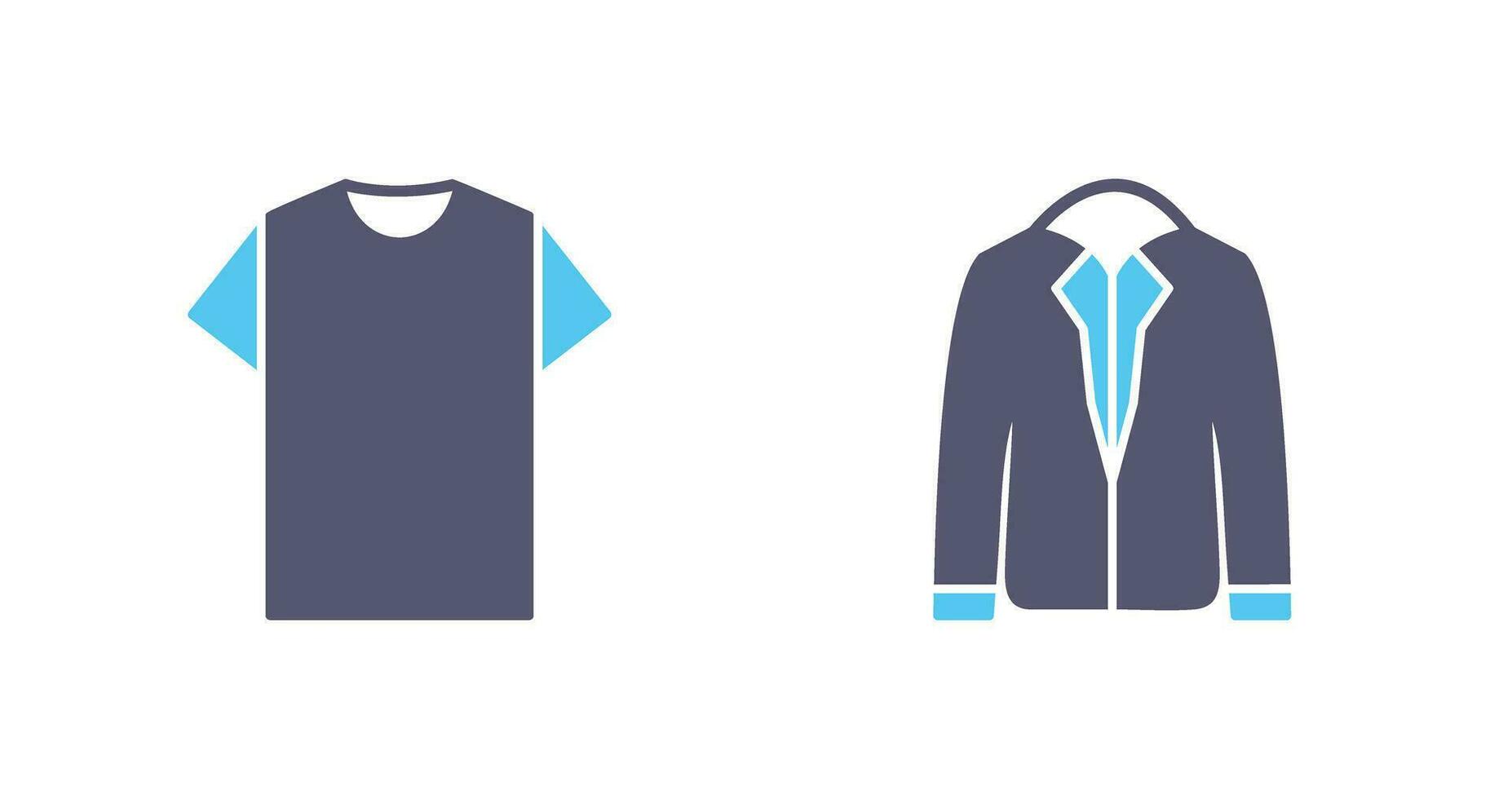 Plain T Shirt and Stylish Jacket Icon vector