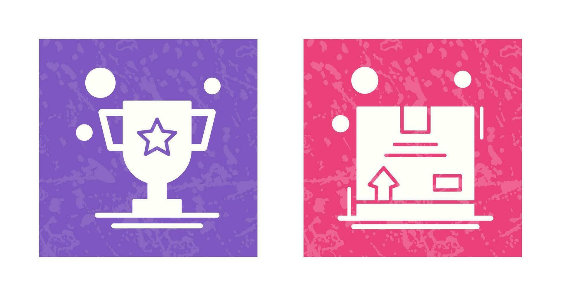 trofeo y caja icono vector