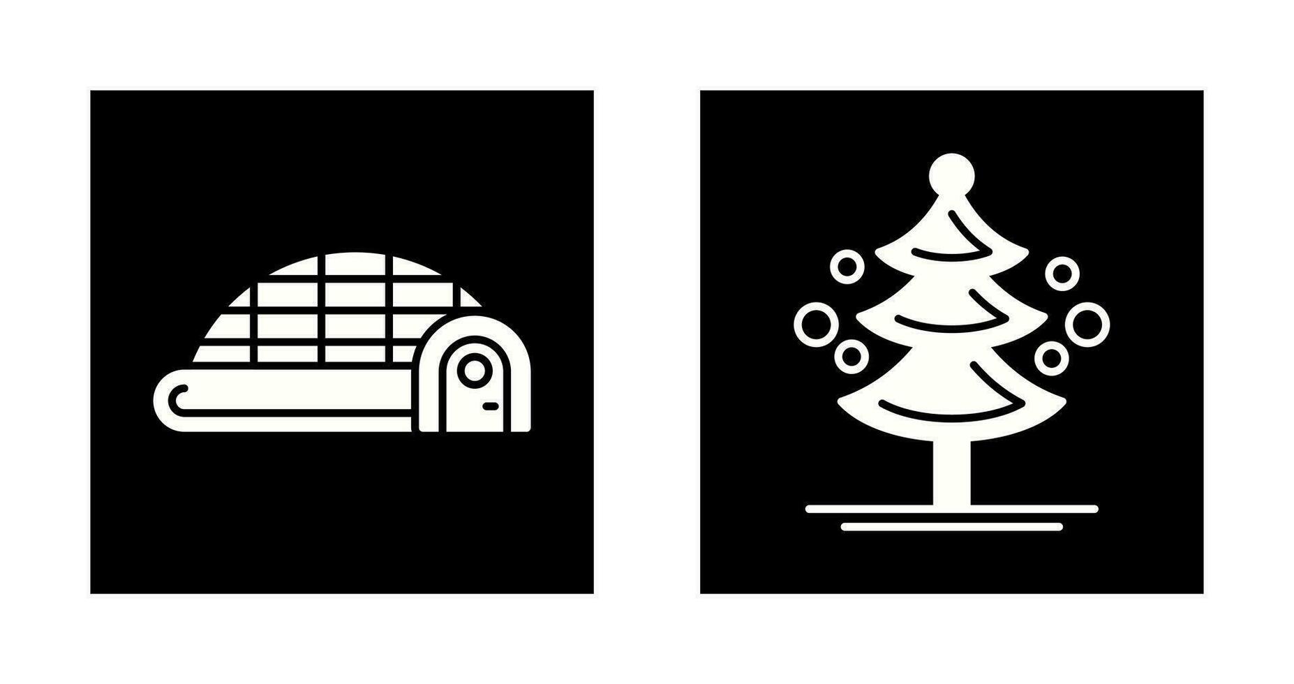 Igloo and Pine Tree Icon vector