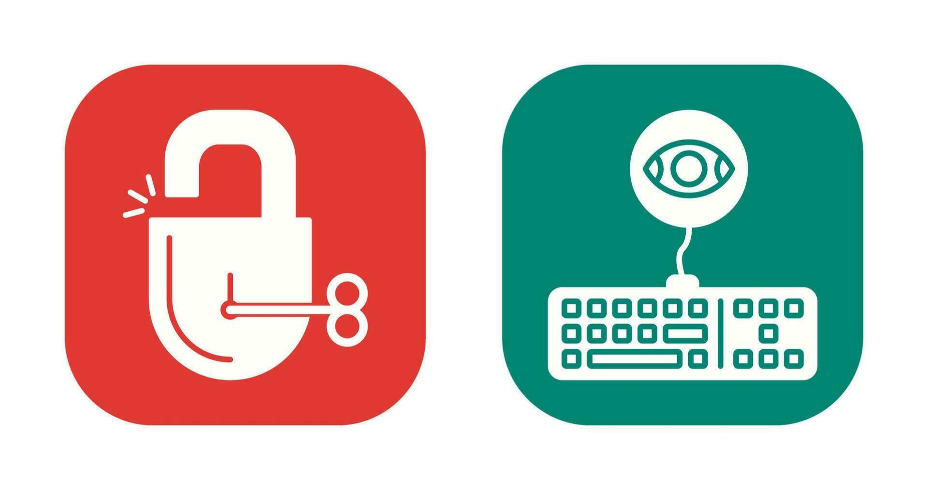 Unlock and Keylogger Icon vector