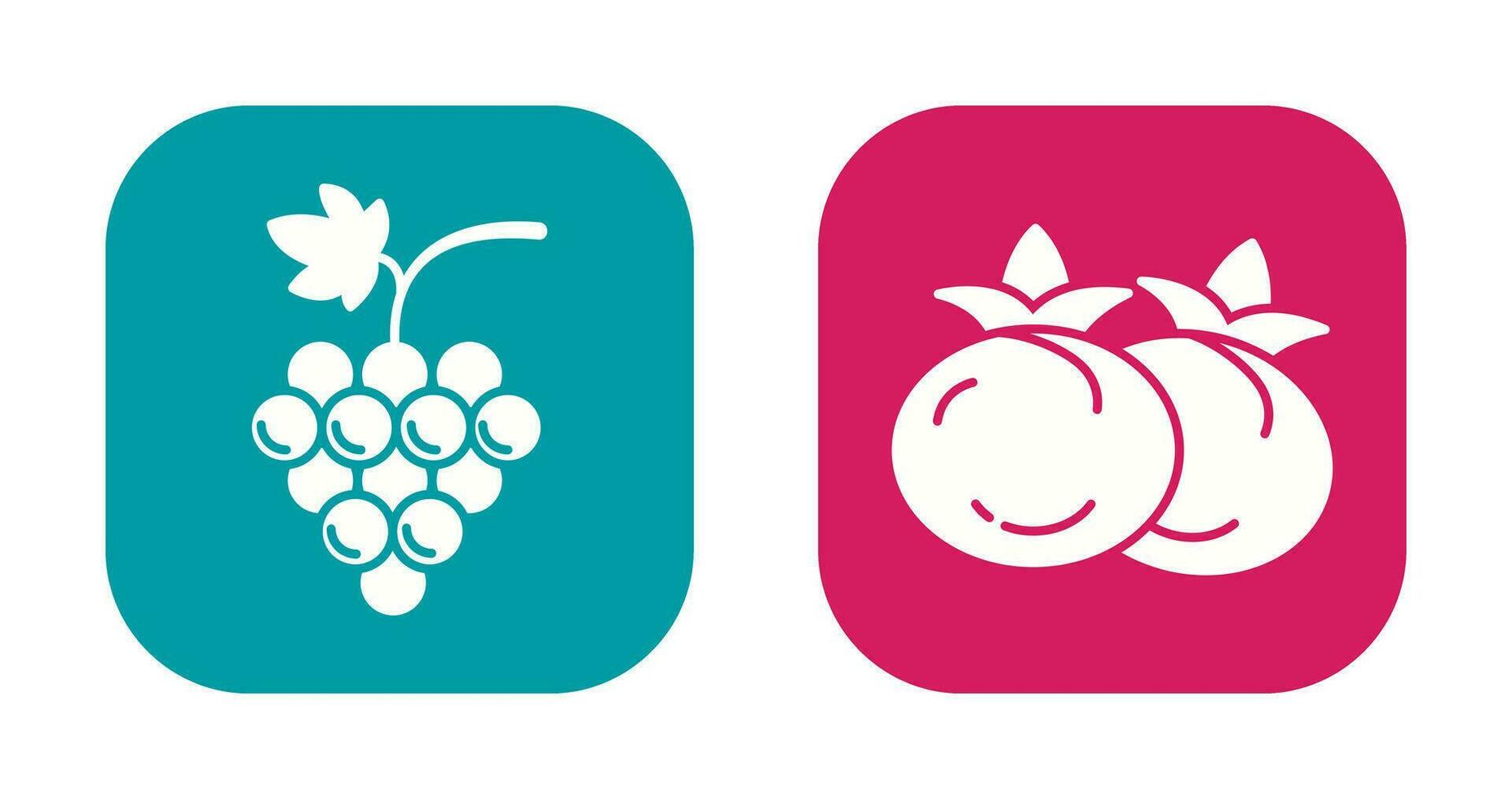 Grapes and Tomato Icon vector