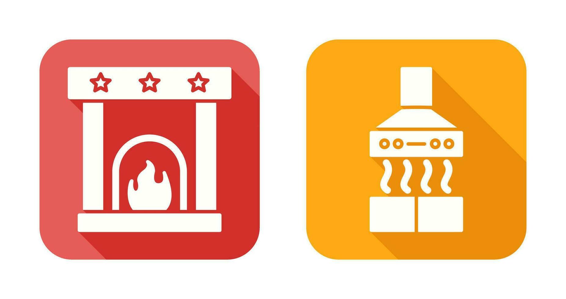 Fireplace and Extractor Hood Icon vector