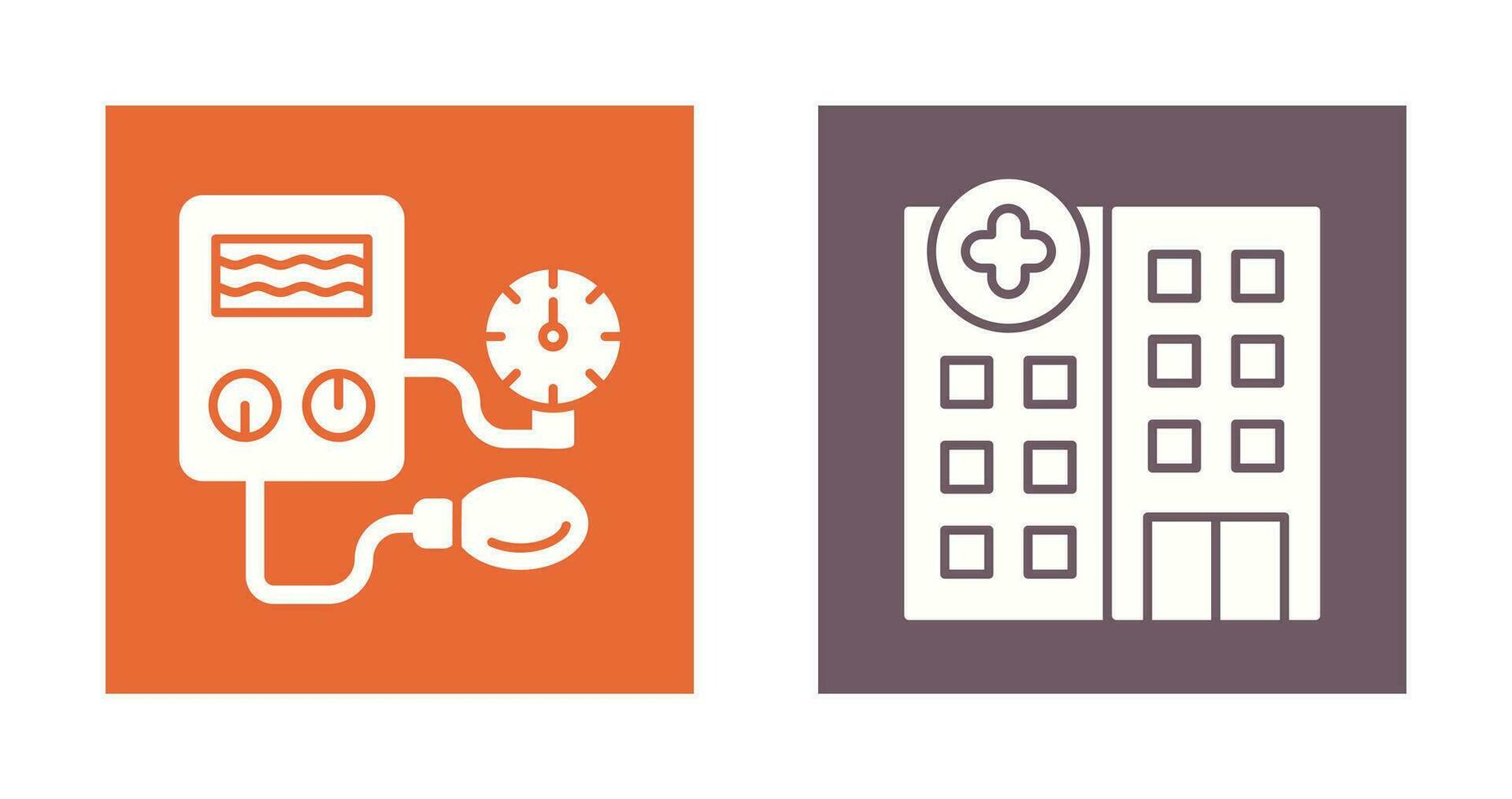 Arterial Pressure and Hospital Icon vector