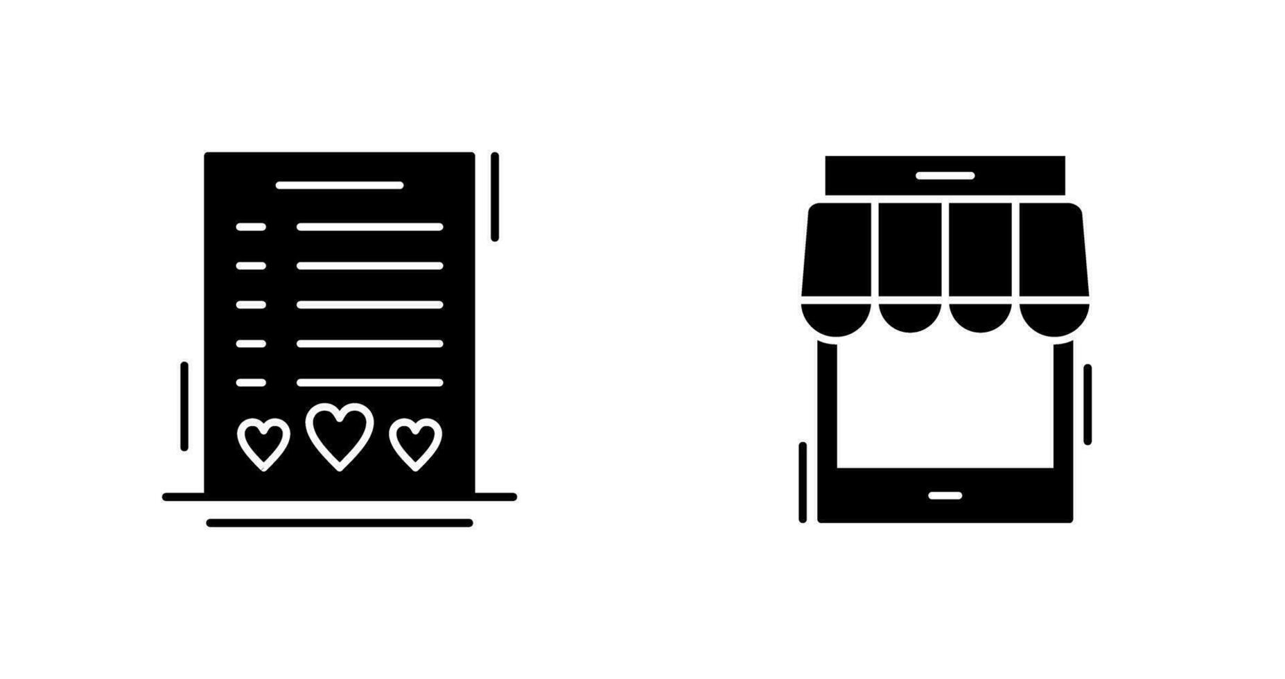 Wishlist and Online Shop Icon vector