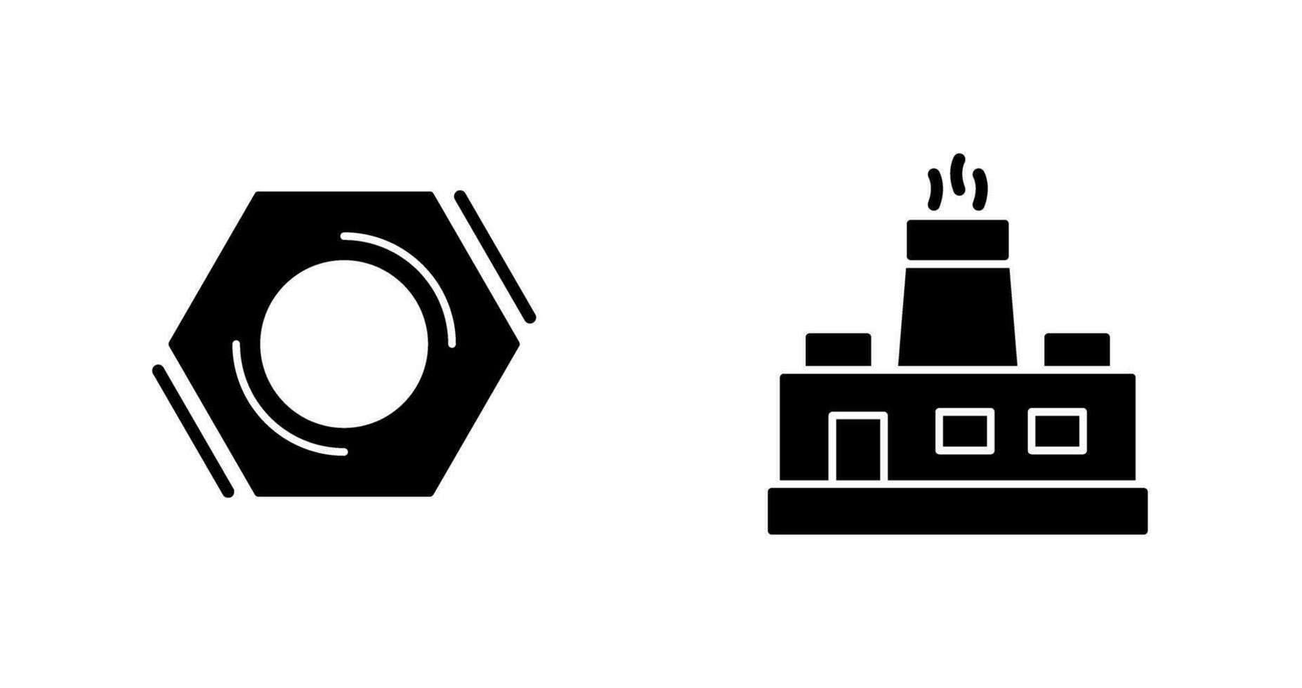 Factory and Nut,food Icon vector