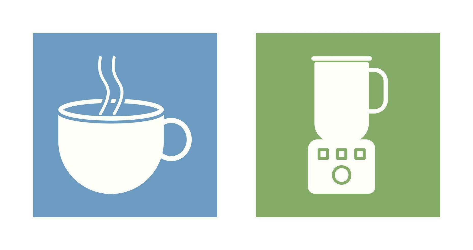 Hot Coffee and Coffee Blender Icon vector