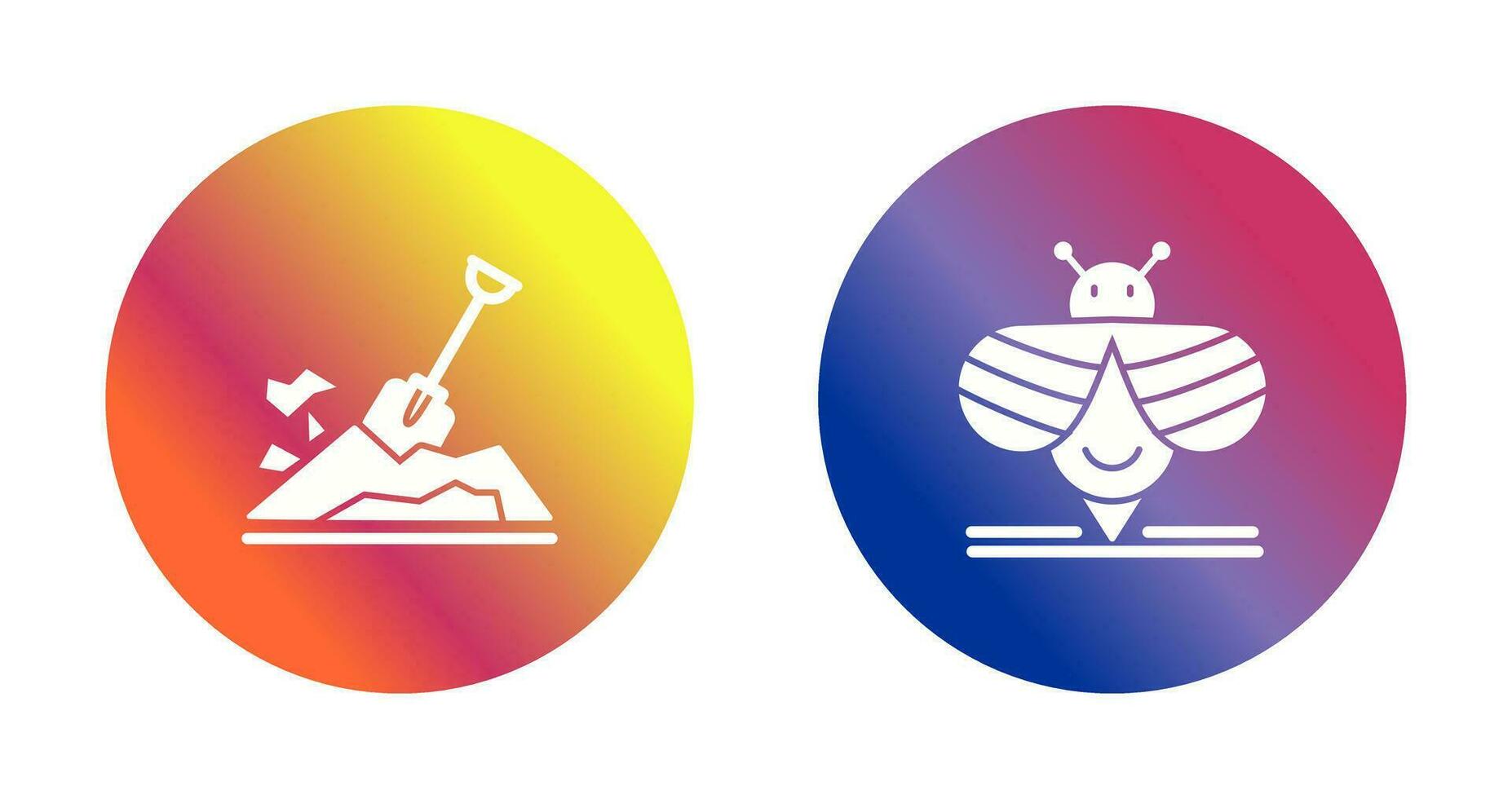 Digging and Bee Icon vector