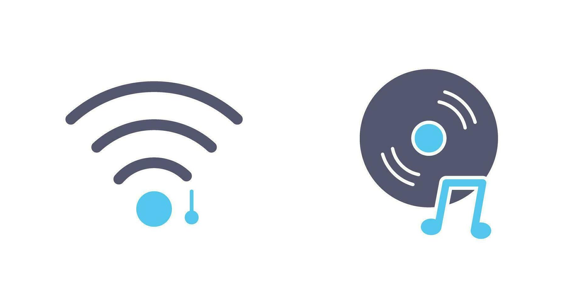 wifi sign and music cd  Icon vector
