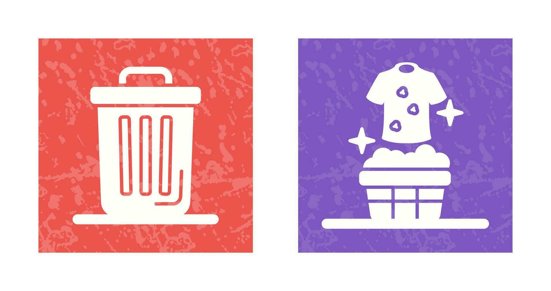 Trash Can and Laundary Icon vector