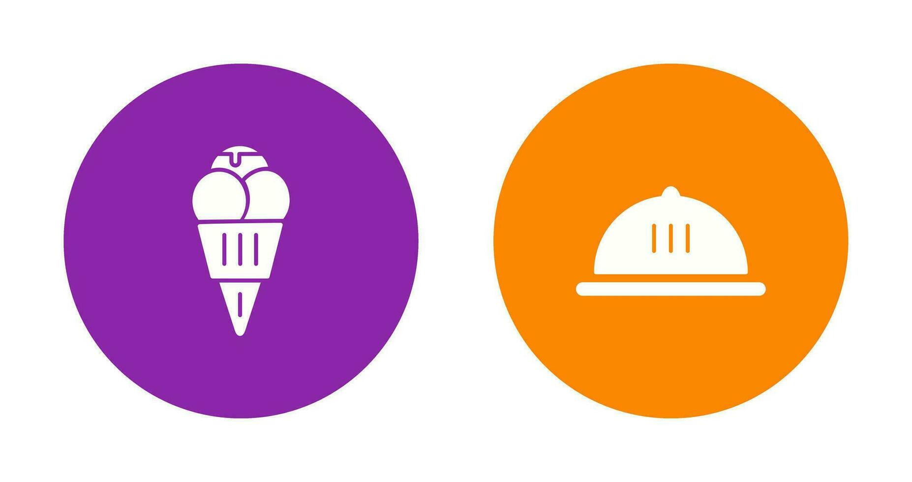 Ice cream and Dish Icon vector