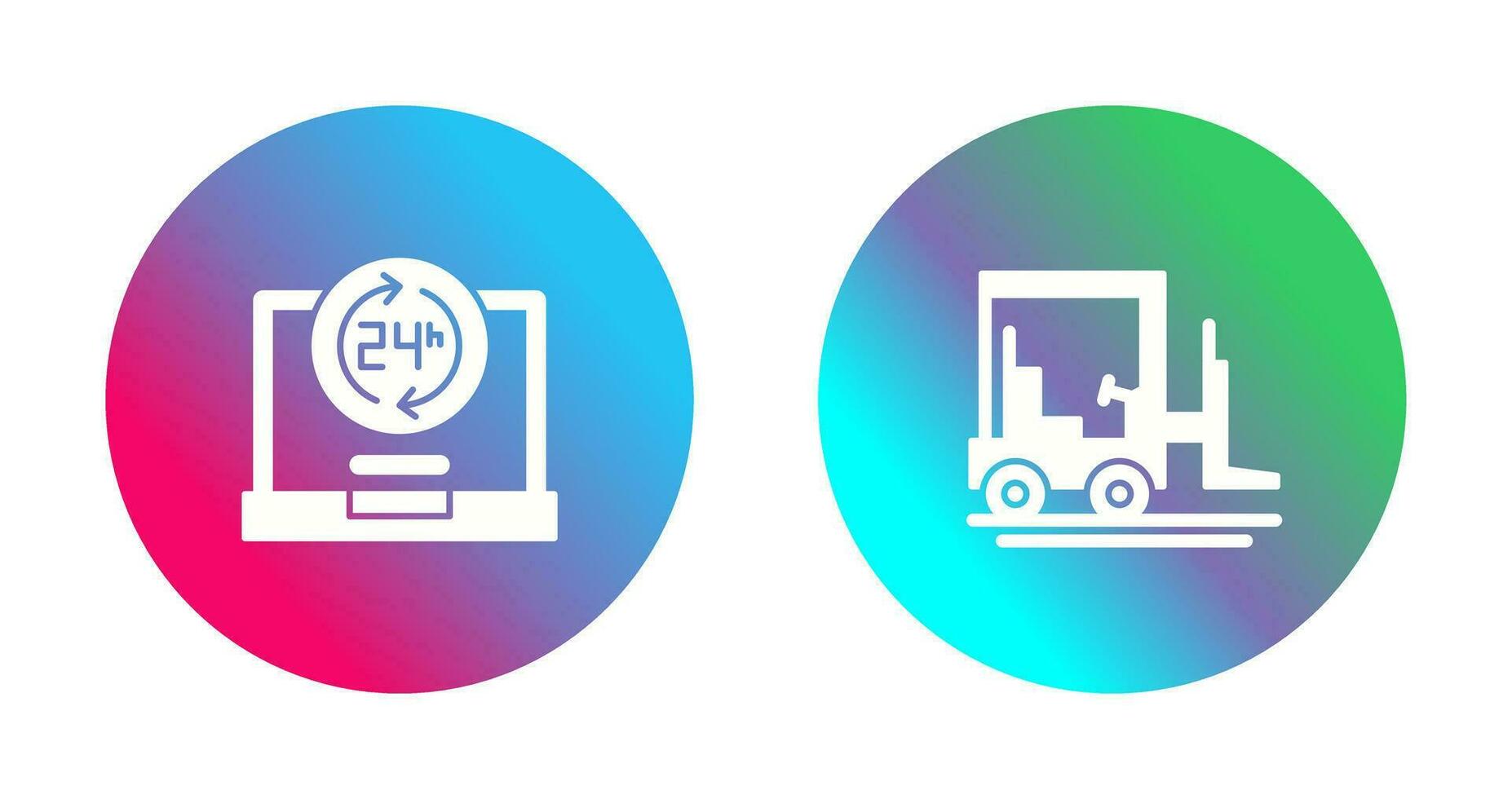 24 hours and forklift Icon vector